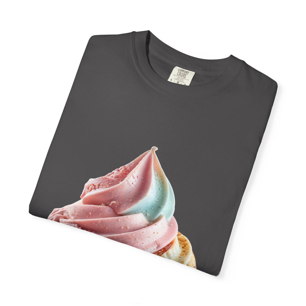 T-shirt Cornet de glace arc-en-ciel pastel | T-shirt dessert à la crème glacée molle
