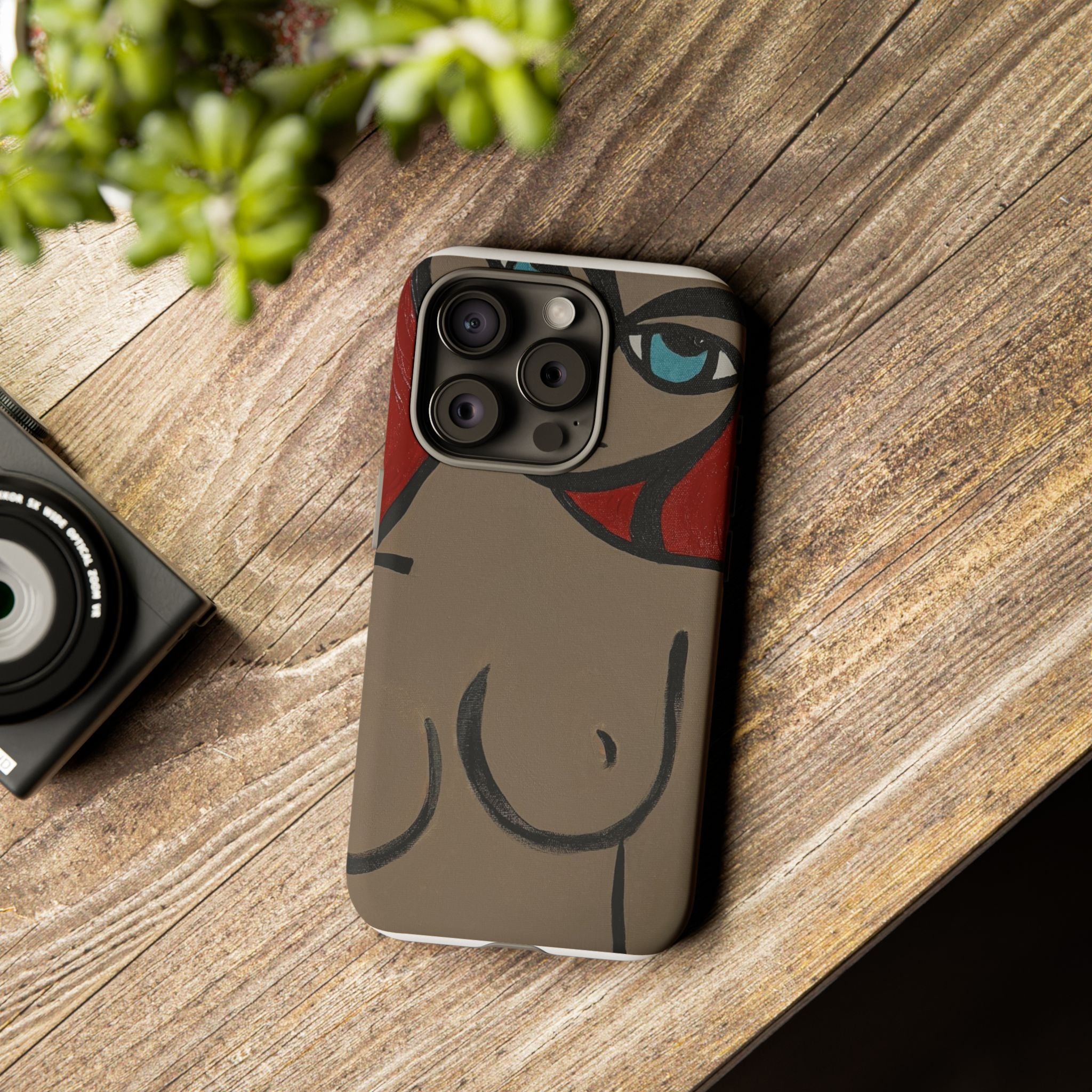 Coque de téléphone minimaliste | Figure féminine abstraite, faite main