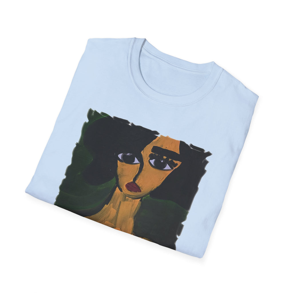 T-shirt Portrait de Femme Nue | Peinture Artistique Moderne, T-shirt Beaux-Arts, Impression Portrait de Nu Élégante, Peint à la Main, Style Galerie