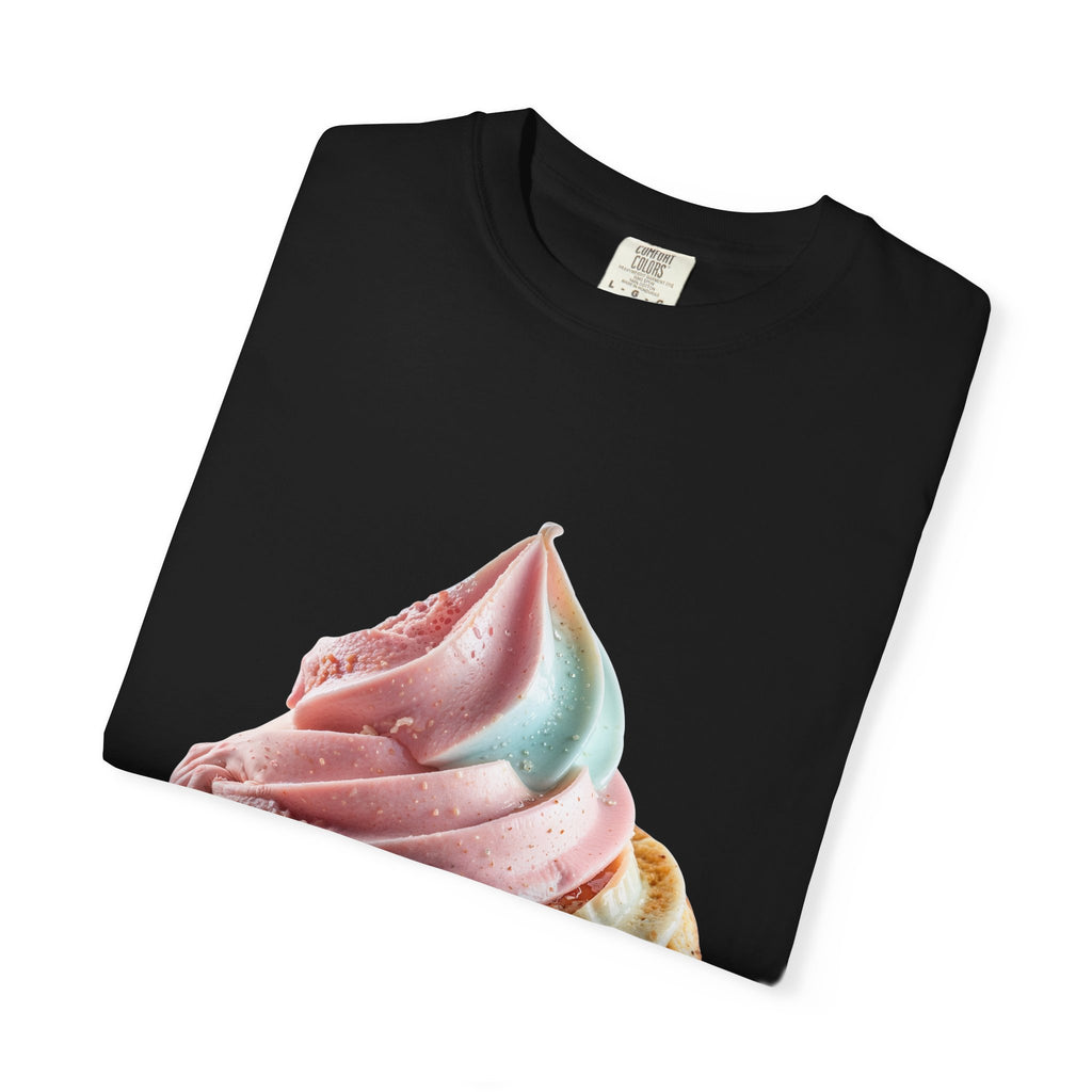 T-shirt Cornet de glace arc-en-ciel pastel | T-shirt dessert à la crème glacée molle