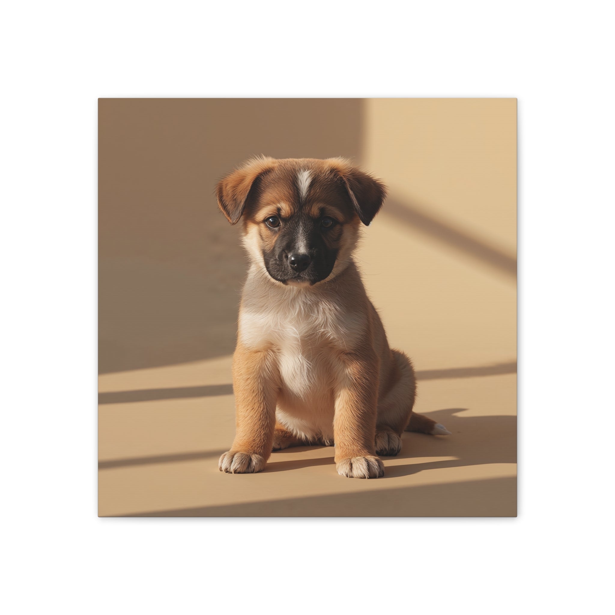 Brown Puppy Portrait Canvas, gift for dog lovers