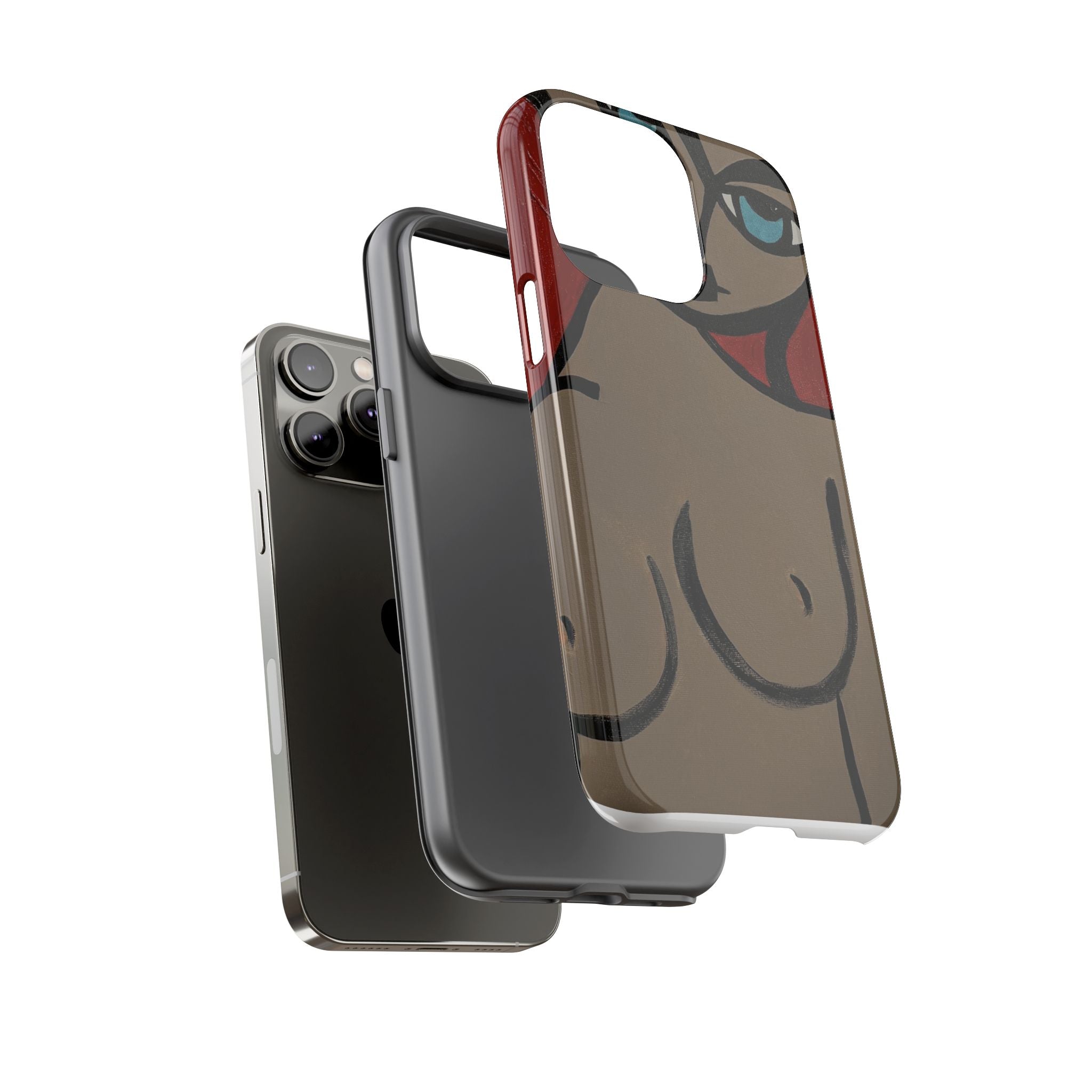 Coque de téléphone minimaliste | Figure féminine abstraite, faite main