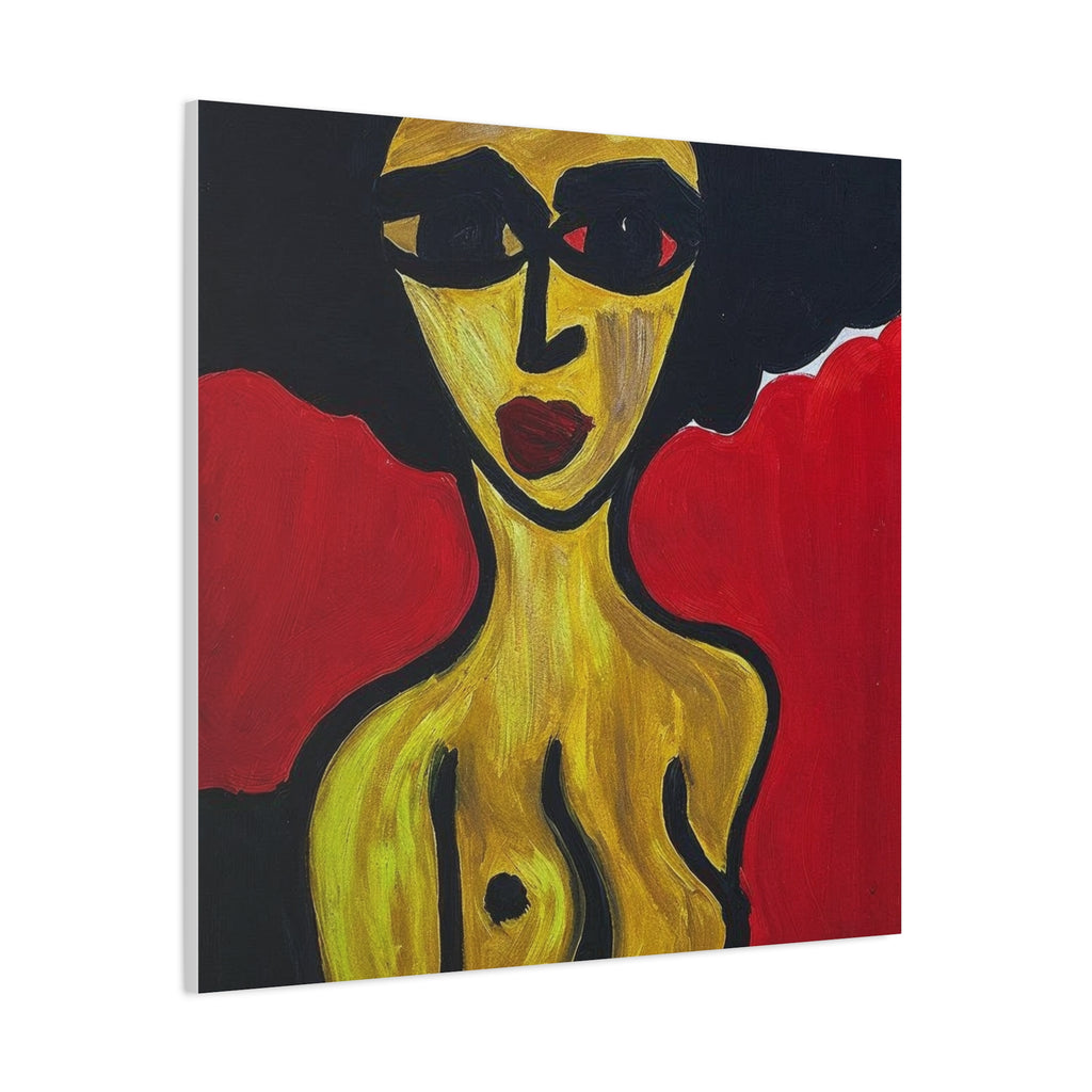 Portrait abstrait de femme sur toile, art contemporain, art moderne