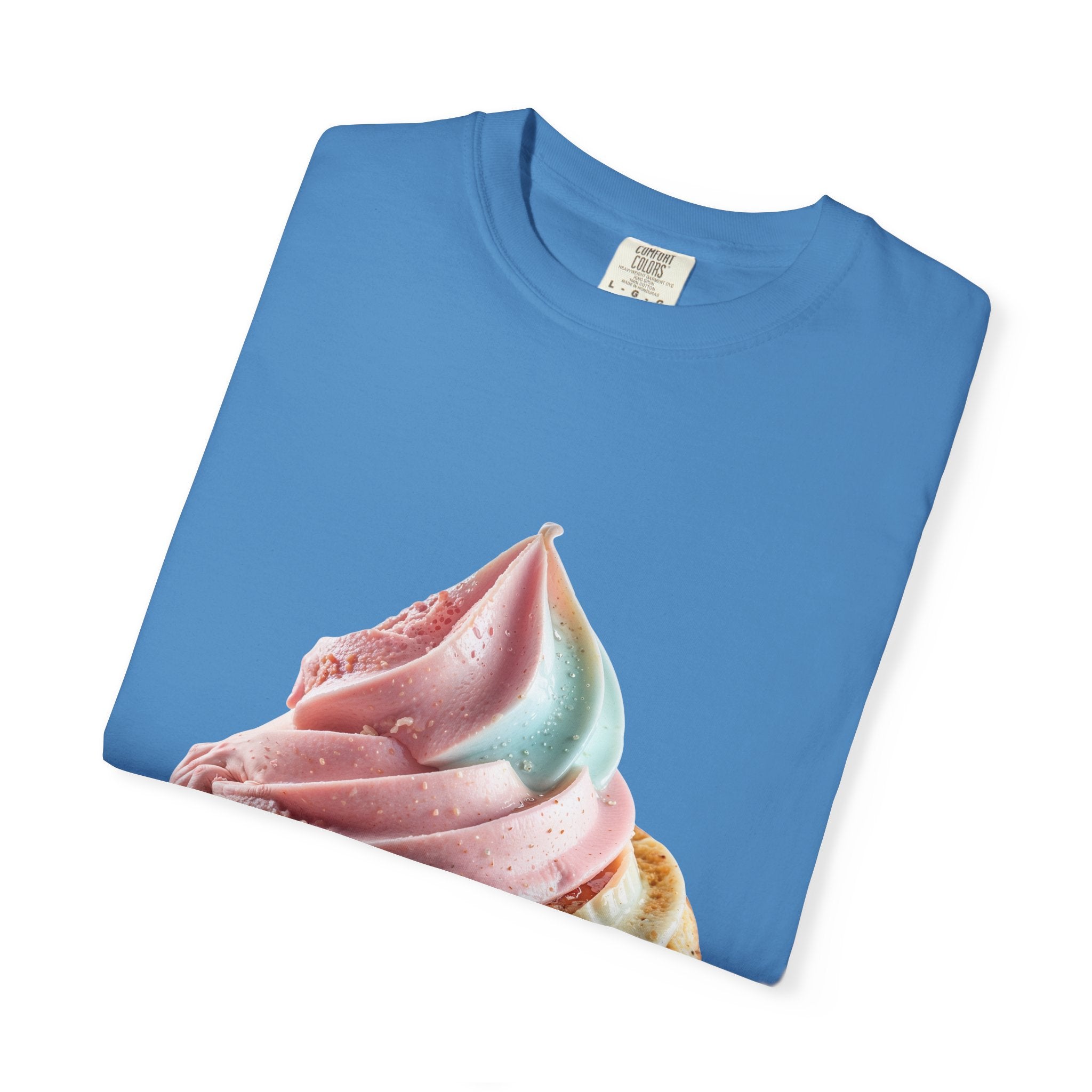 T-shirt Cornet de glace arc-en-ciel pastel | T-shirt dessert à la crème glacée molle