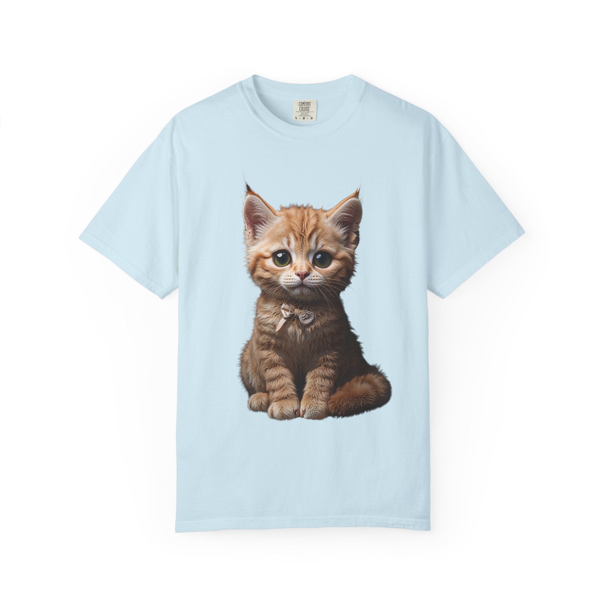 Kitten Illustration T-Shirt | Realistic Cat Portrait, organic cotton