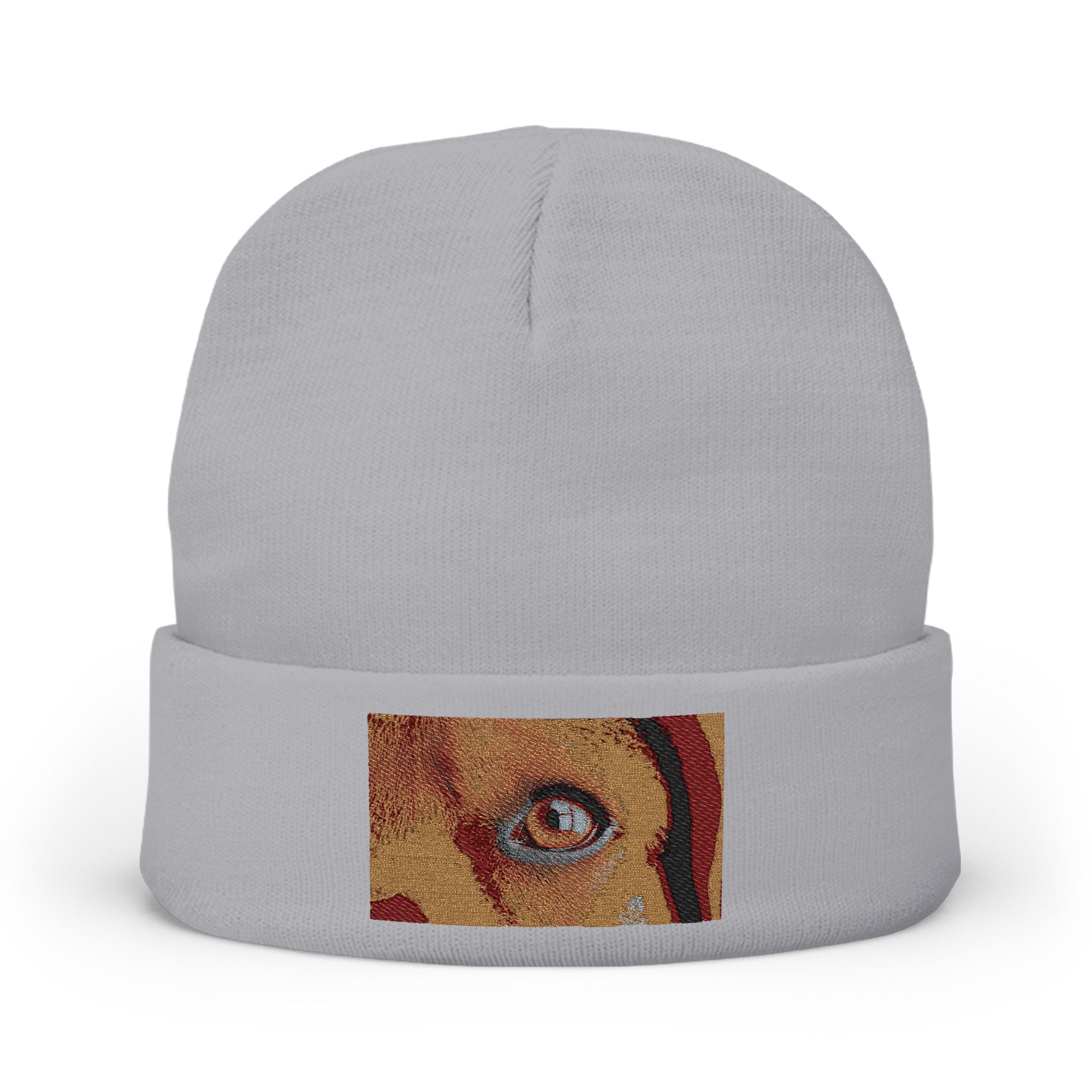 Bonnet tricoté Golden Dog Eye | Portrait de patte brodé