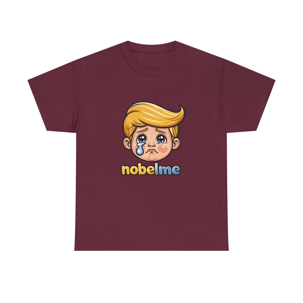 Cartoon Leader Tee, Satirical Political Pop Art, Funny Character Print Crying Blonde Cartoon Face T-Shirt