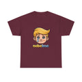 Cartoon Leader Tee, Satirical Political Pop Art, Funny Character Print Crying Blonde Cartoon Face T-Shirt