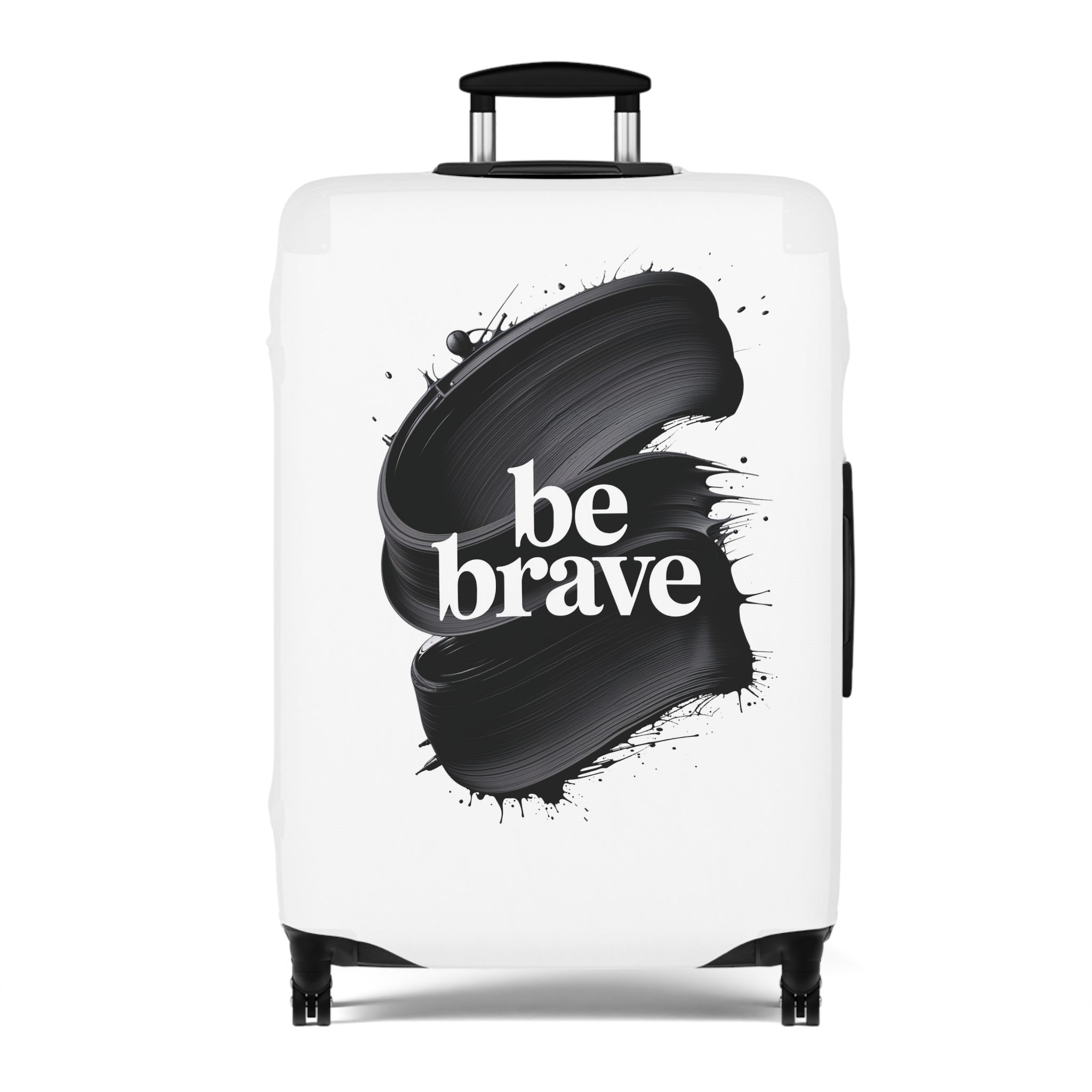 Housse de valise Be Brave à motifs de coups de pinceau | Étui de voyage inspirant