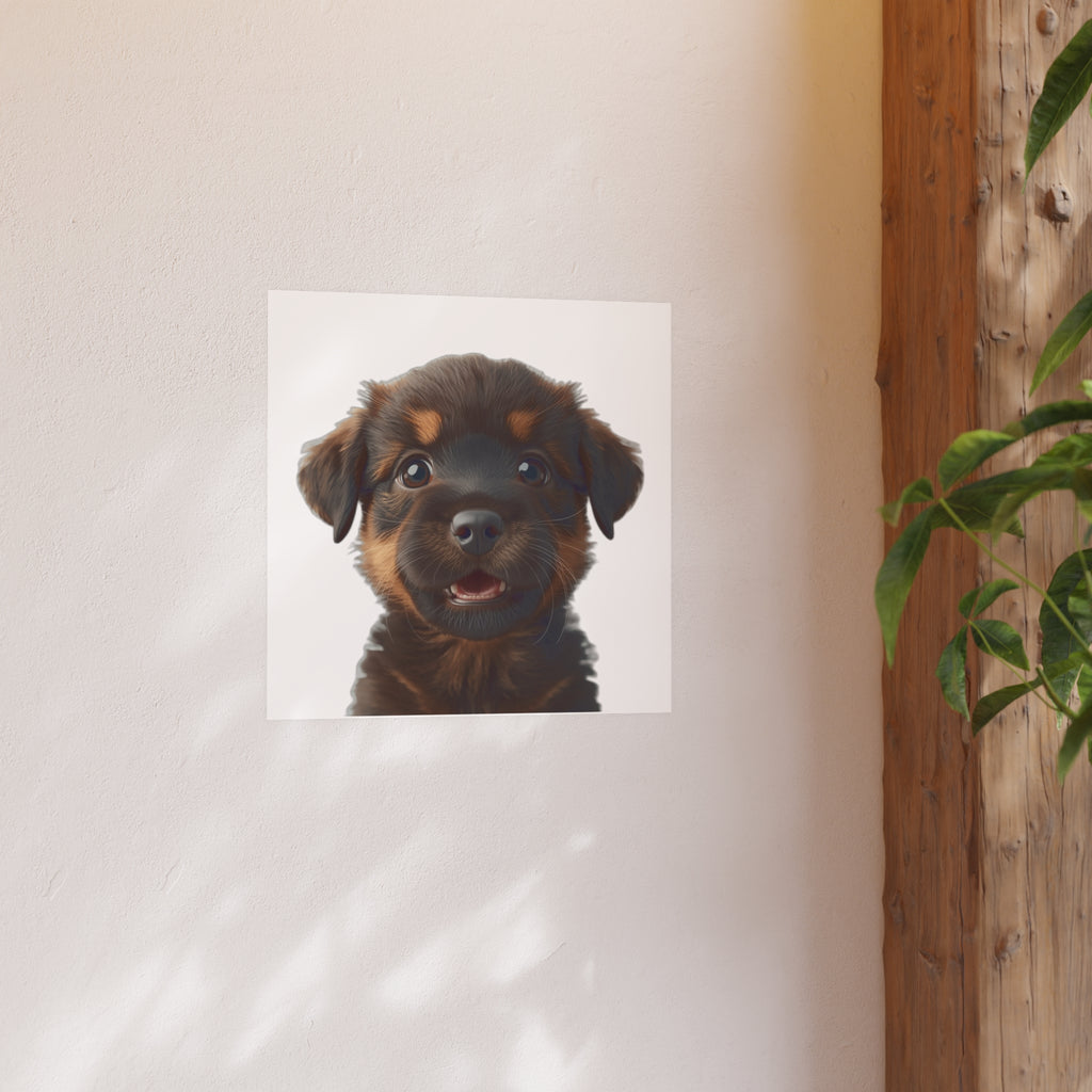 Smiling Rottweiler Puppy Poster | funny dog Poster, dog lover poster