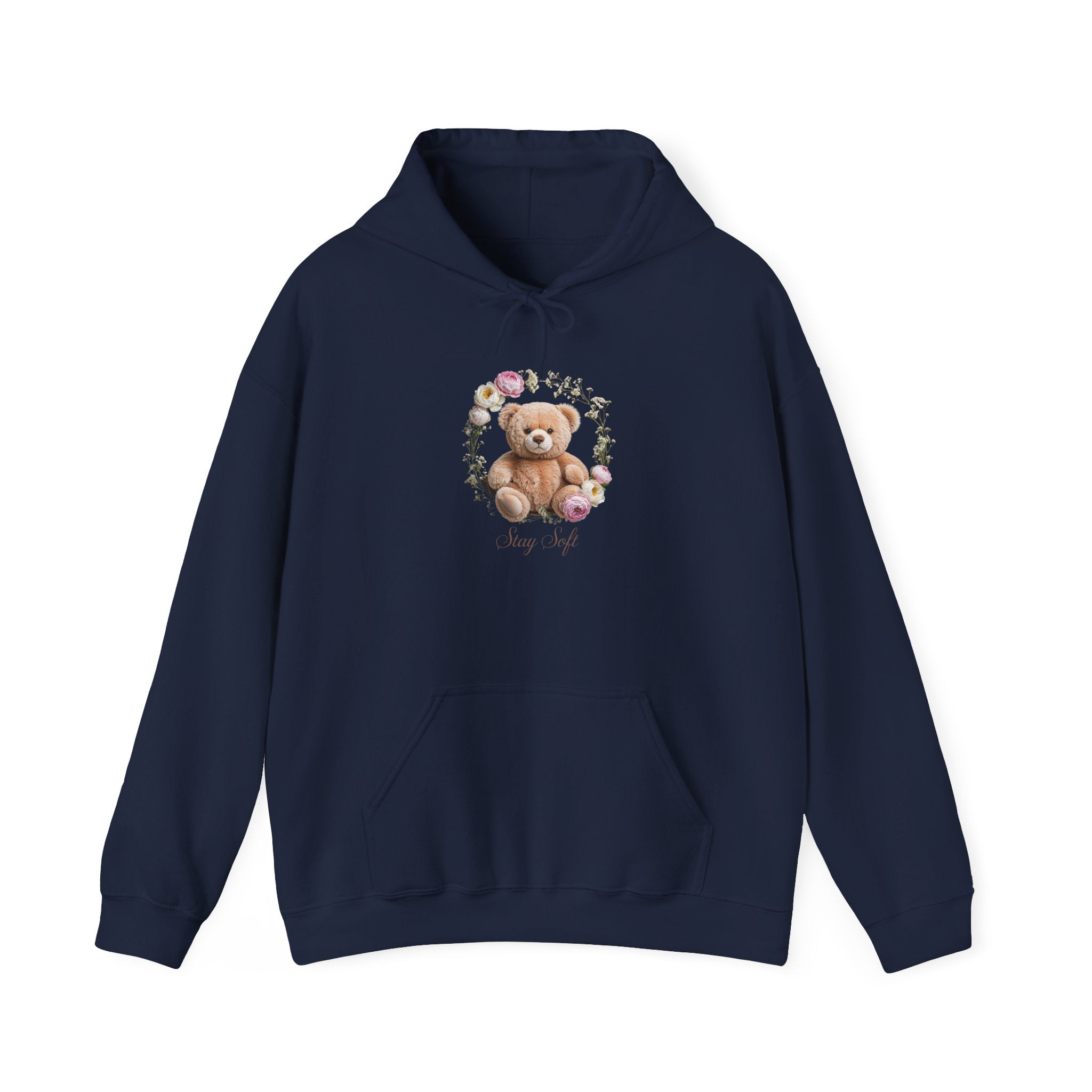 Sweat à capuche ours en peluche et couronne de fleurs | Sweat-shirt ours mignon avec roses