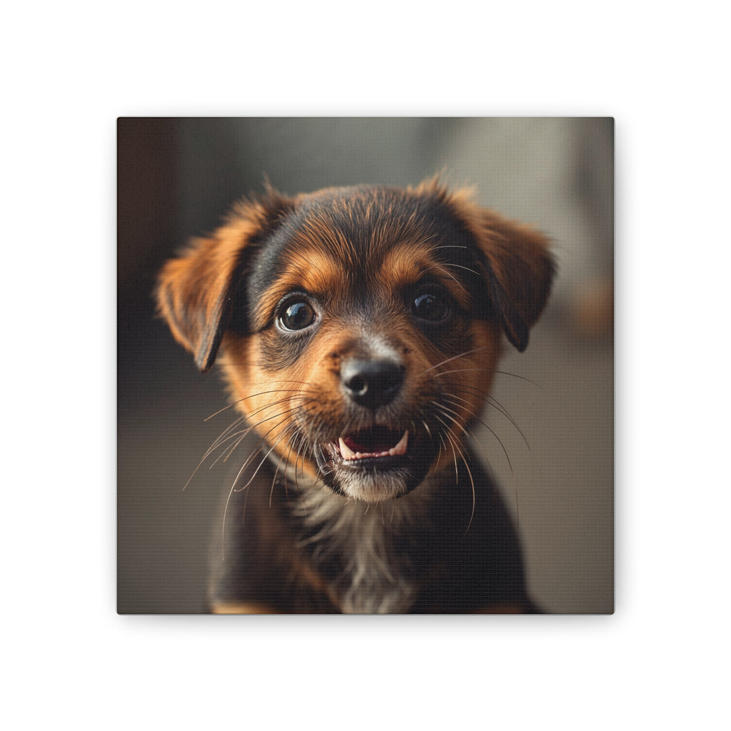 Smiling Puppy Portrait Canvas, gift for doh lovers