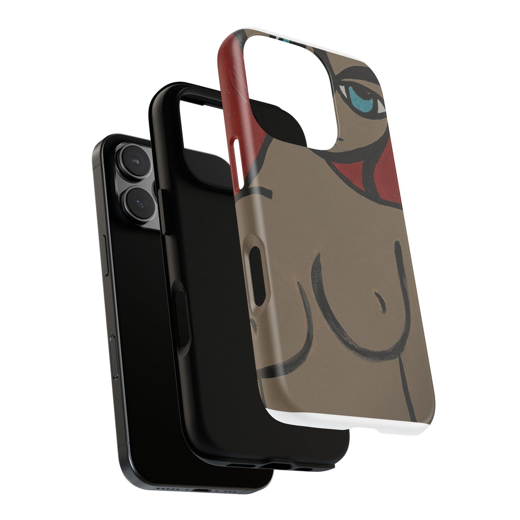 Coque de téléphone minimaliste | Figure féminine abstraite, faite main