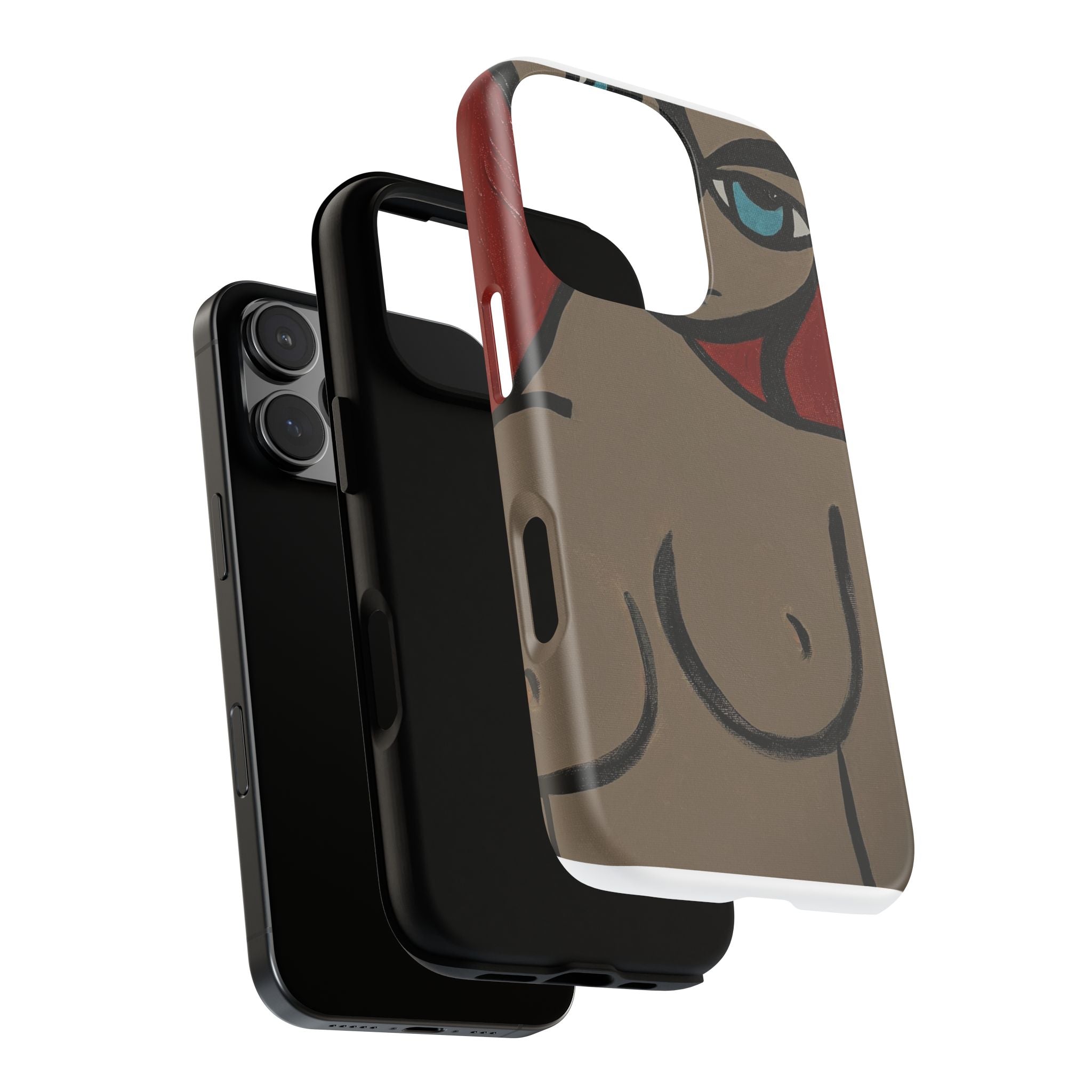 Coque de téléphone minimaliste | Figure féminine abstraite, faite main