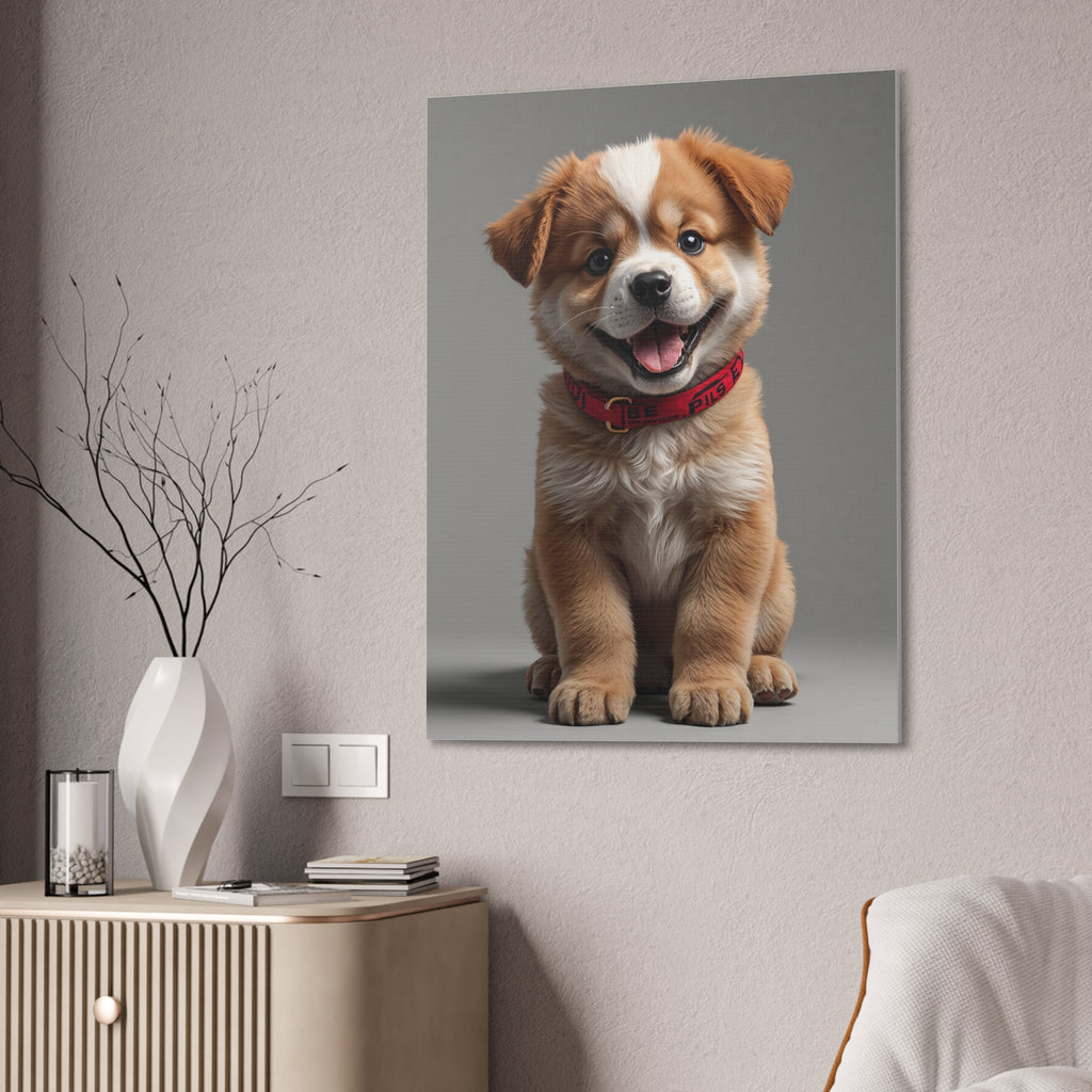 Smiling Puppy Portrait Canvas, gift for dog lovers