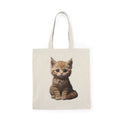 Sac cabas en toile illustré d'un adorable chaton tigré |