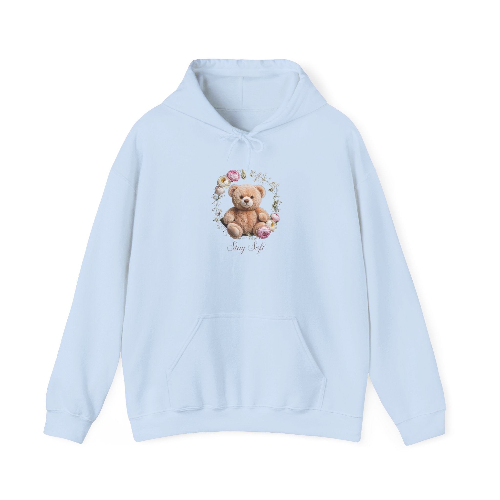 Sweat à capuche ours en peluche et couronne de fleurs | Sweat-shirt ours mignon avec roses