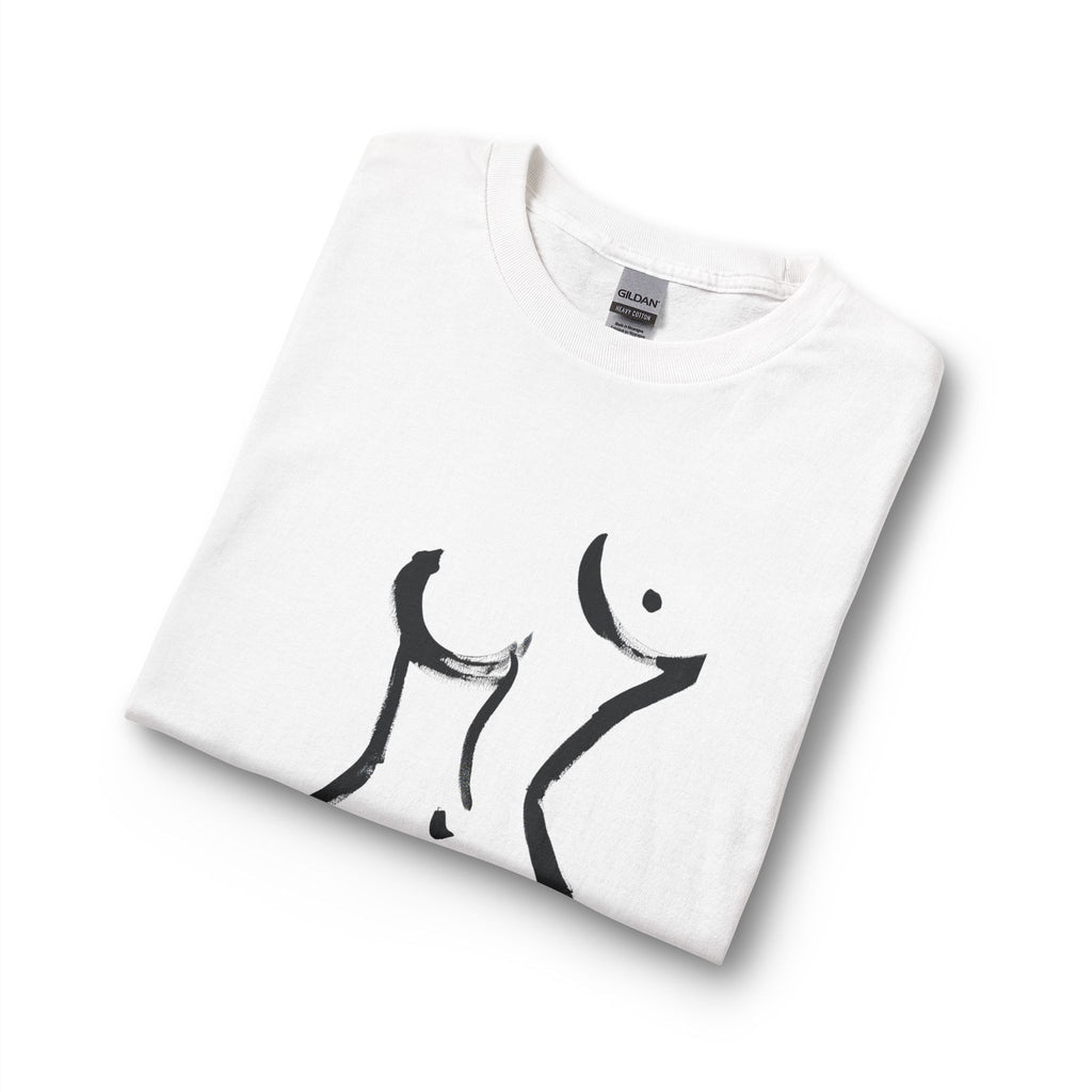 T-shirt manches longues imprimé sexy | Dessin au trait représentant un nu, édition artiste, portrait de nu élégant, tirage d'art limité