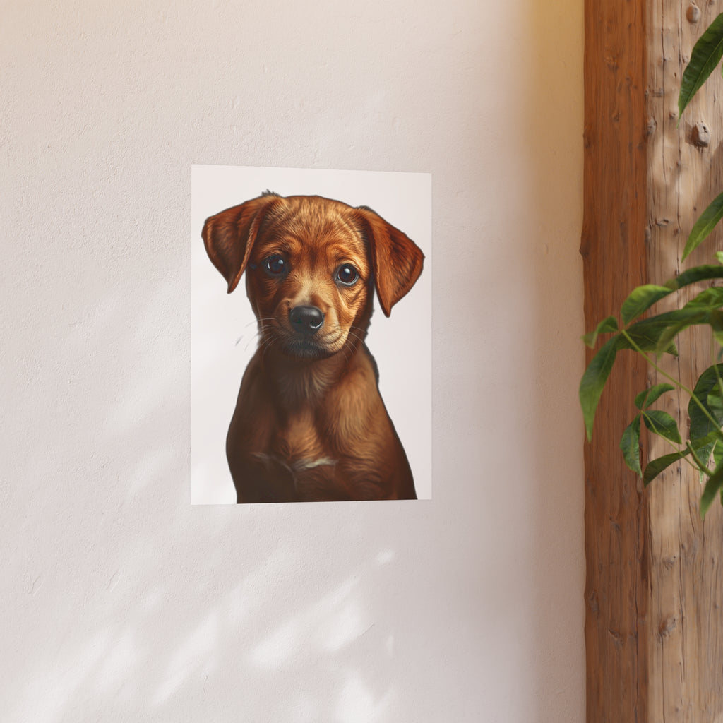 Puppy Portrait Poster | Satin Matte Dog Poster, animal lover poster
