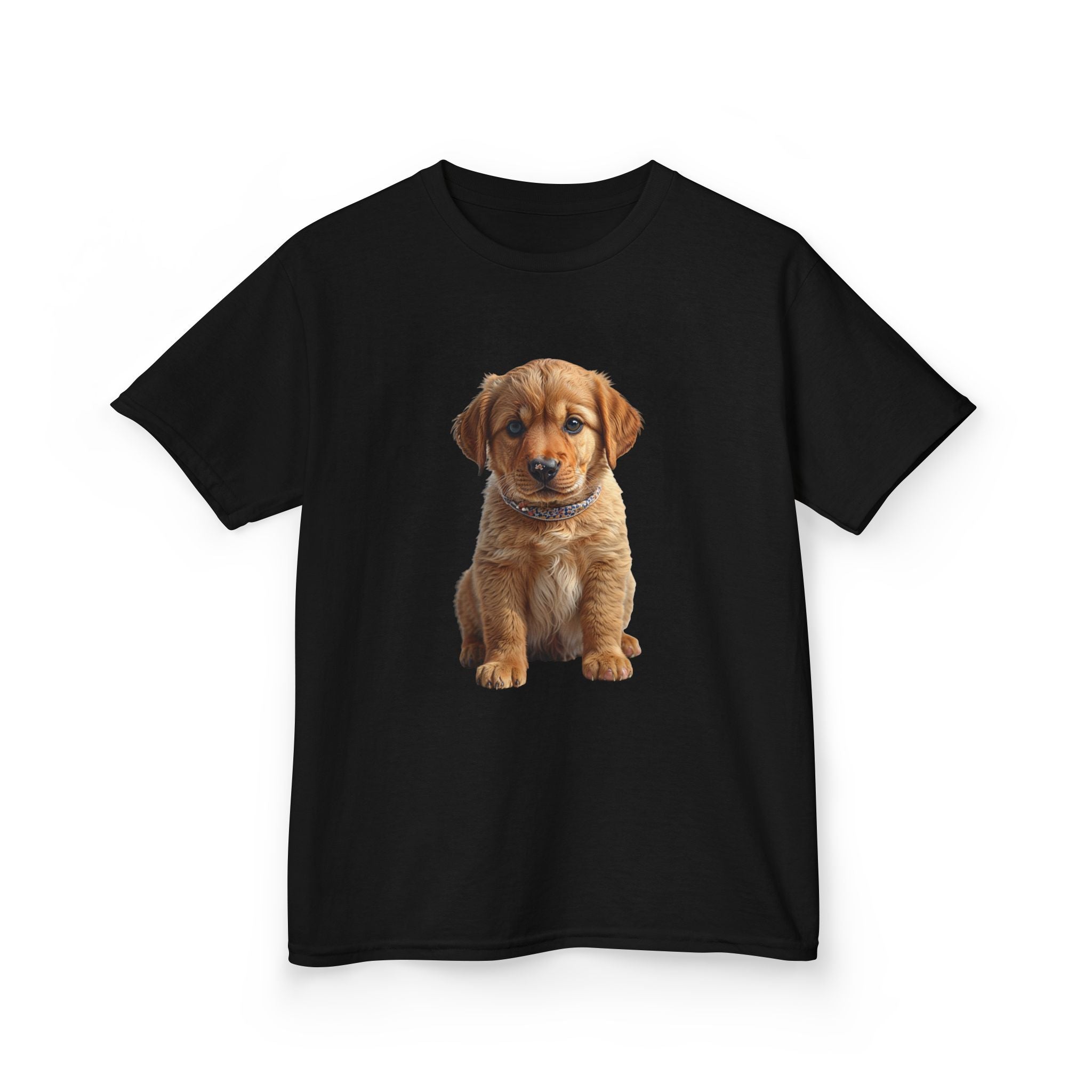 T-shirt enfant illustration chiot marron | T-shirt chien mignon, amoureux des animaux
