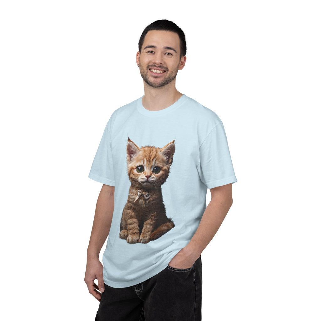 Kitten Illustration T-Shirt | Realistic Cat Portrait, organic cotton
