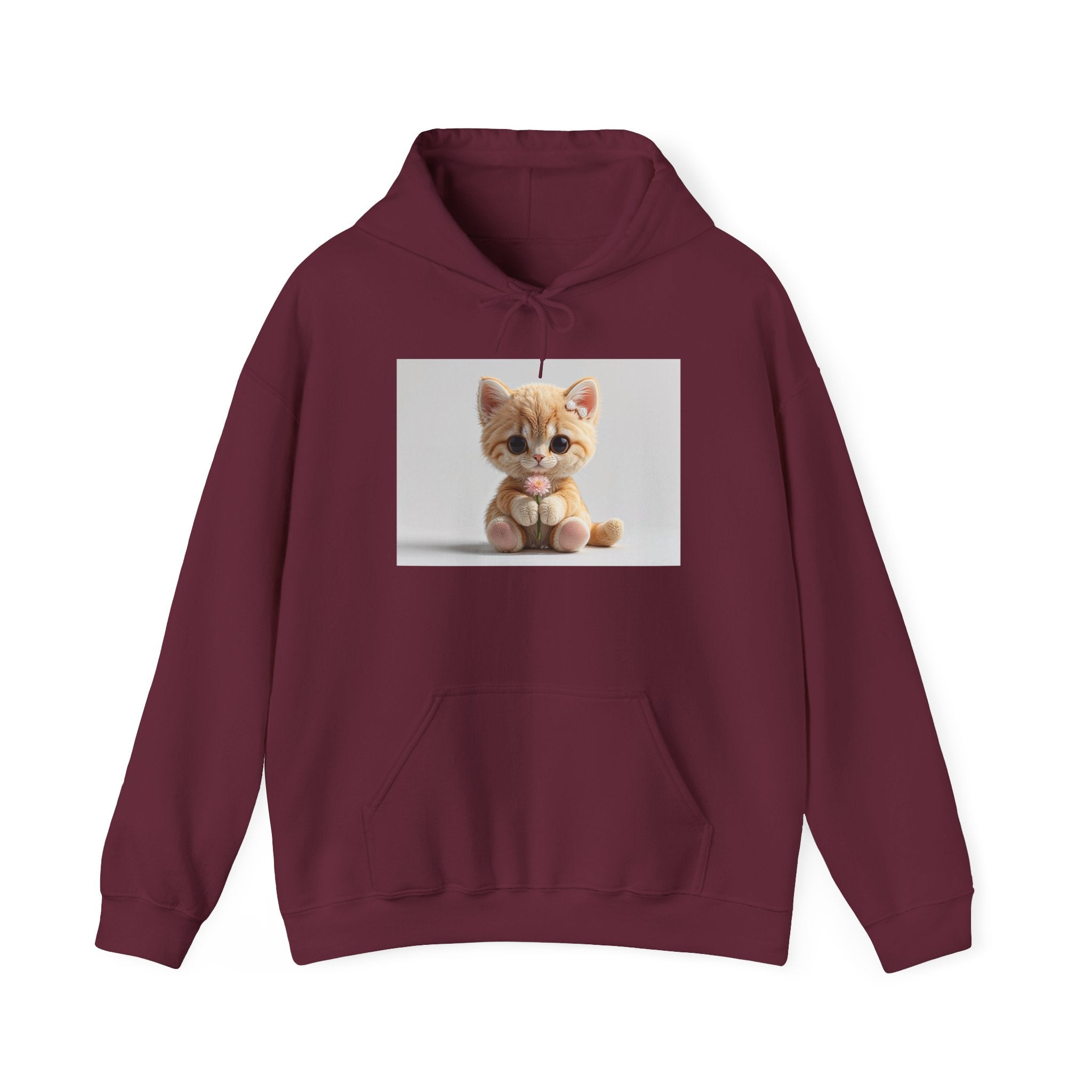 Sweat à capuche illustré d'un adorable chaton orange | Sweat-shirt graphique chat mignon