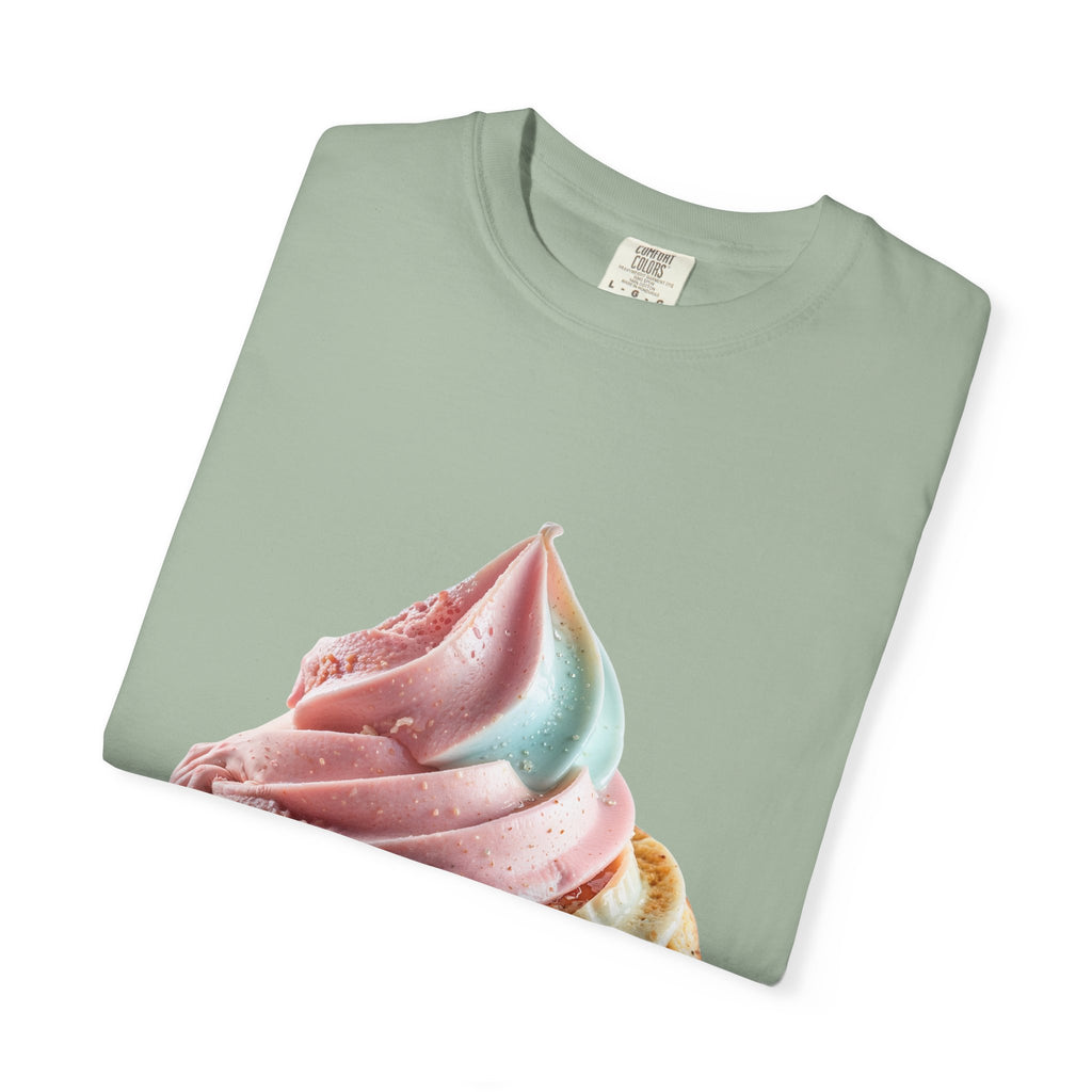 T-shirt Cornet de glace arc-en-ciel pastel | T-shirt dessert à la crème glacée molle