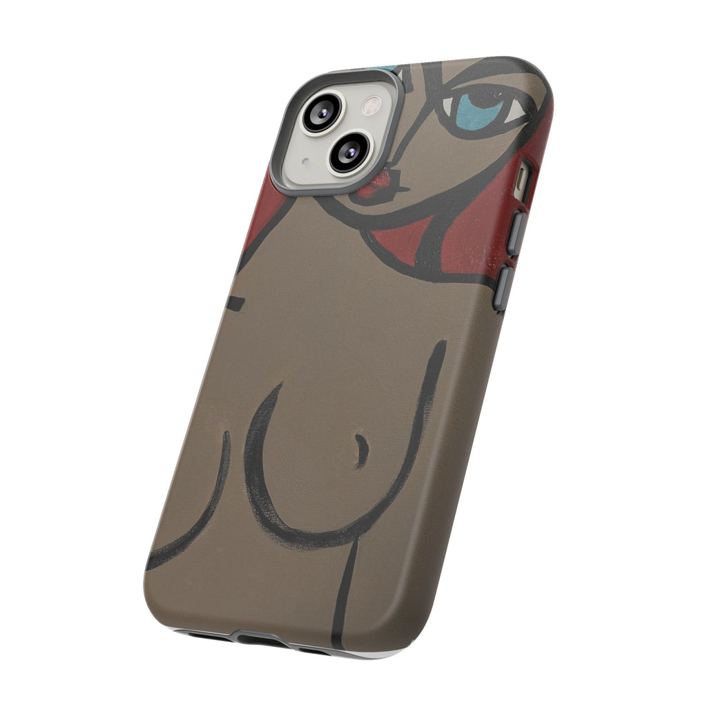 Coque de téléphone minimaliste | Figure féminine abstraite, faite main