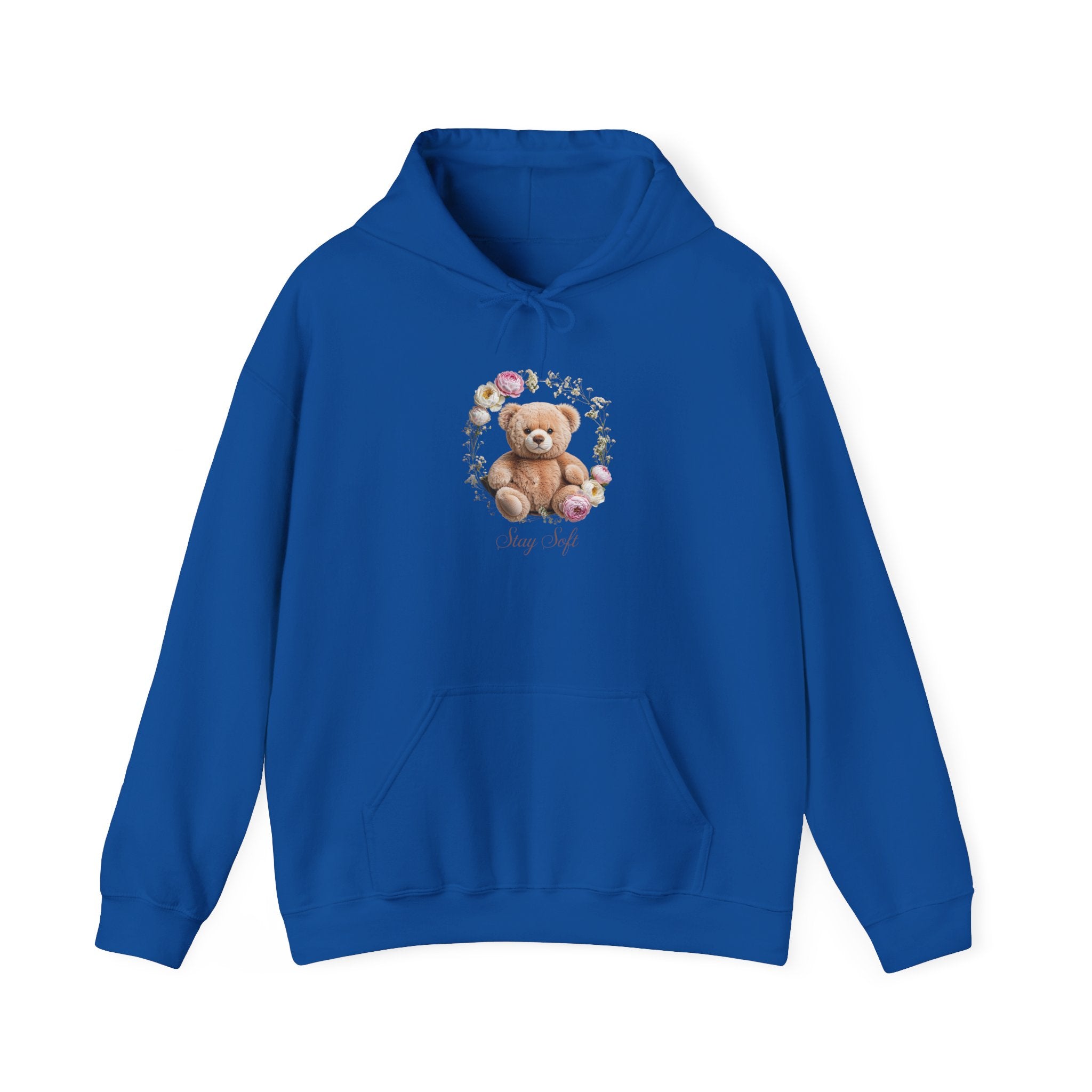Sweat à capuche ours en peluche et couronne de fleurs | Sweat-shirt ours mignon avec roses