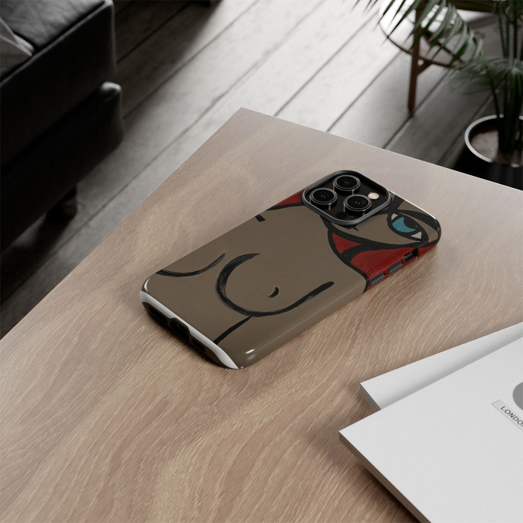 Coque de téléphone minimaliste | Figure féminine abstraite, faite main