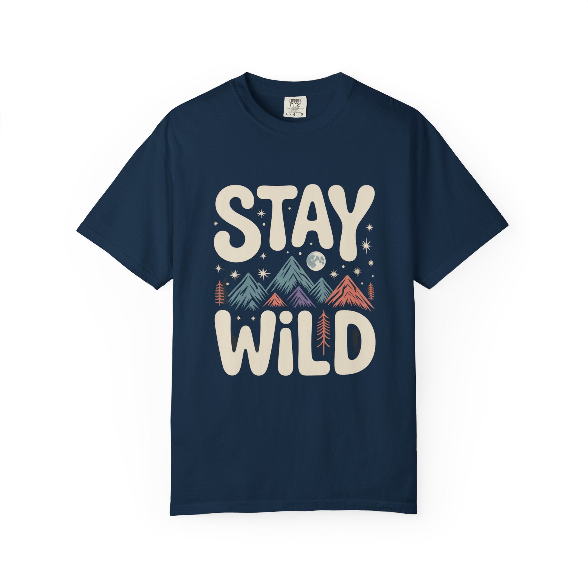 Stay Wild mountain design T-shirt | adventure typography tee