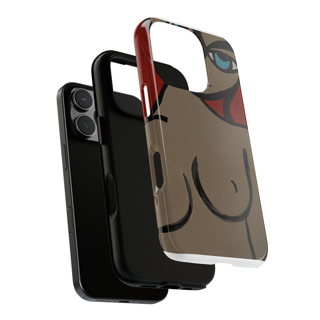 Coque de téléphone minimaliste | Figure féminine abstraite, faite main