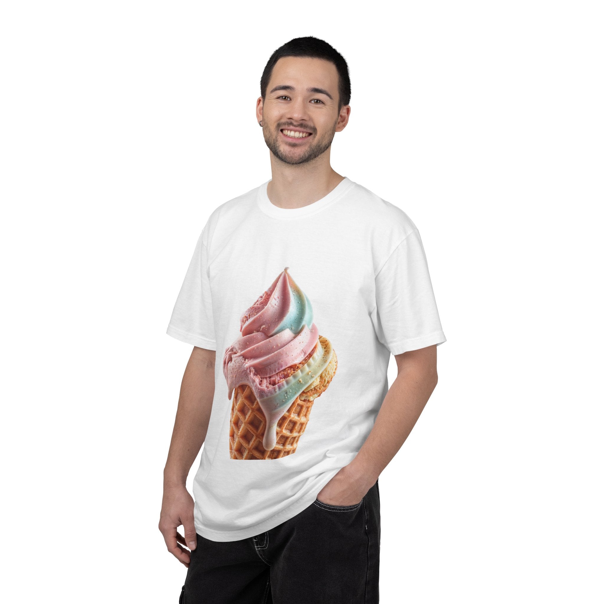T-shirt Cornet de glace arc-en-ciel pastel | T-shirt dessert à la crème glacée molle