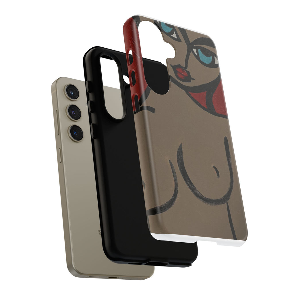 Coque de téléphone minimaliste | Figure féminine abstraite, faite main