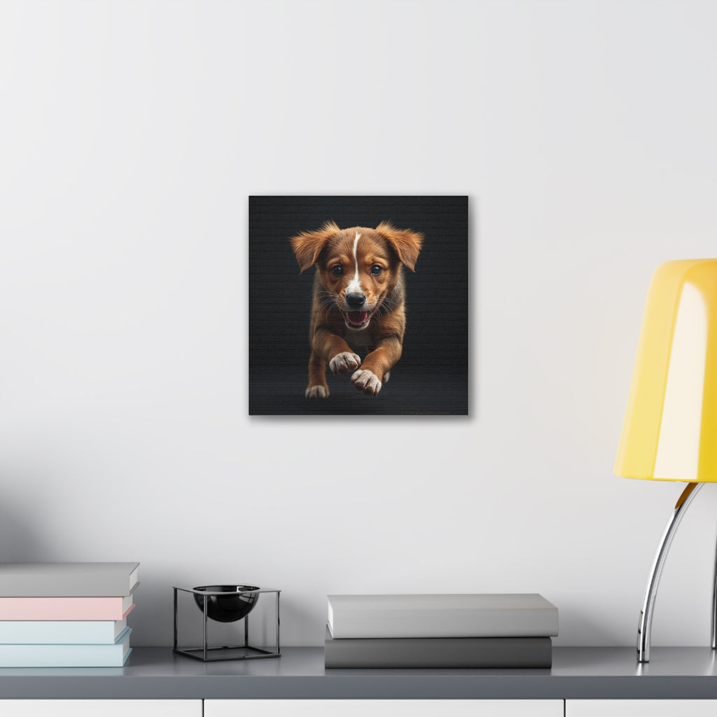 Playful Puppy Portrait Canvas, gift for dog lovers