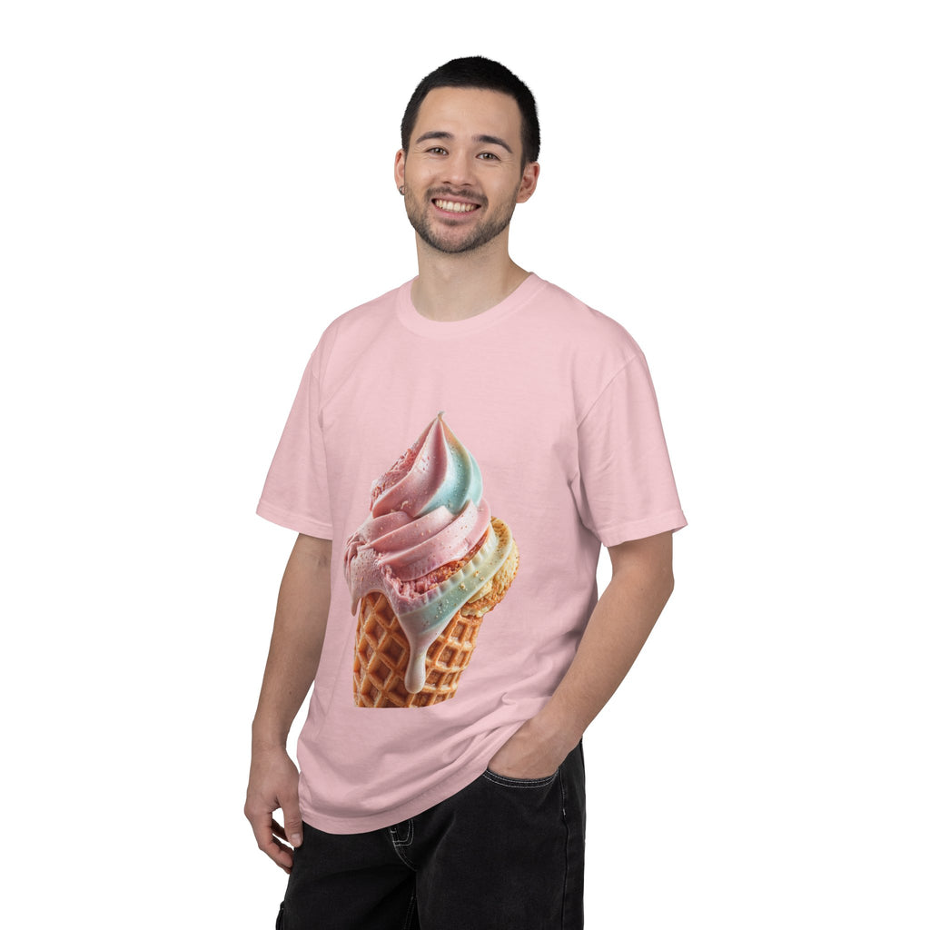 T-shirt Cornet de glace arc-en-ciel pastel | T-shirt dessert à la crème glacée molle