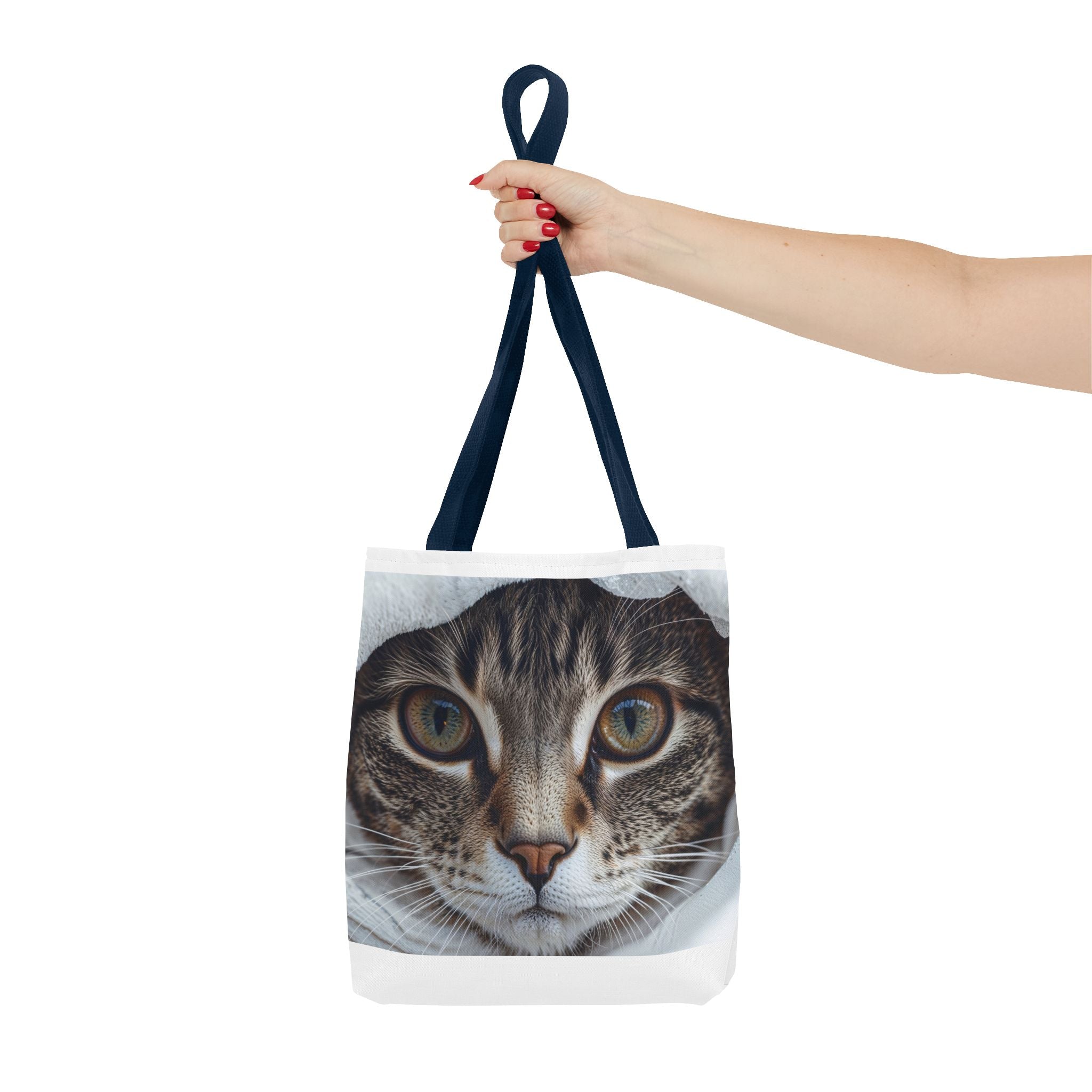 Sac fourre-tout motif chat tigré | Portrait de chat réaliste, imprimé intégral