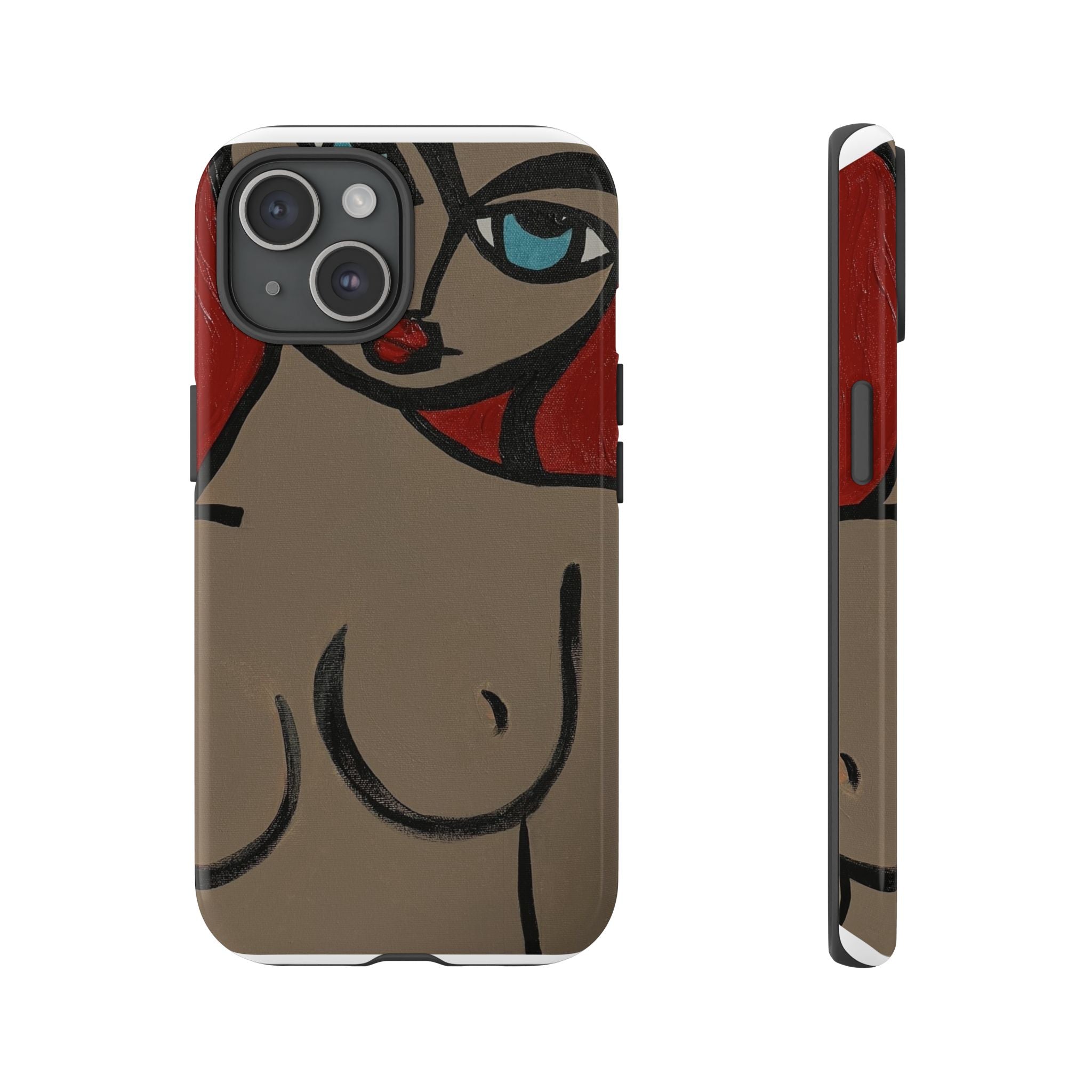 Coque de téléphone minimaliste | Figure féminine abstraite, faite main
