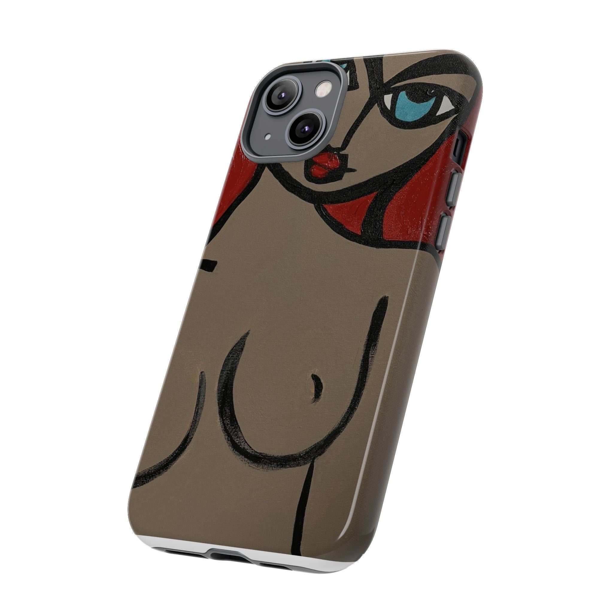 Coque de téléphone minimaliste | Figure féminine abstraite, faite main