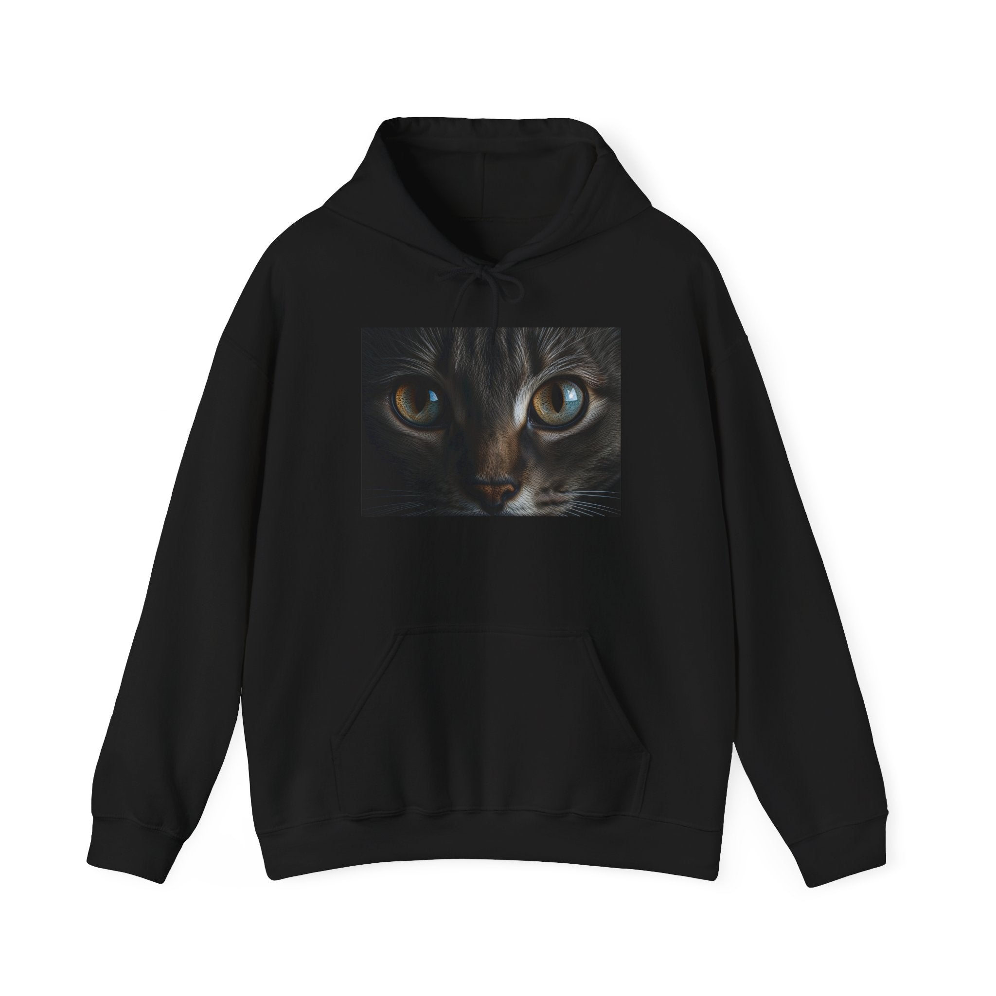 Sweat à capuche Yeux de chat en gros plan | Pull à motif visage de chat, portrait félin