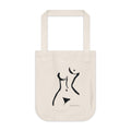 Sac cabas silhouette féminine | Cabas en toile, fait main, coton écologique