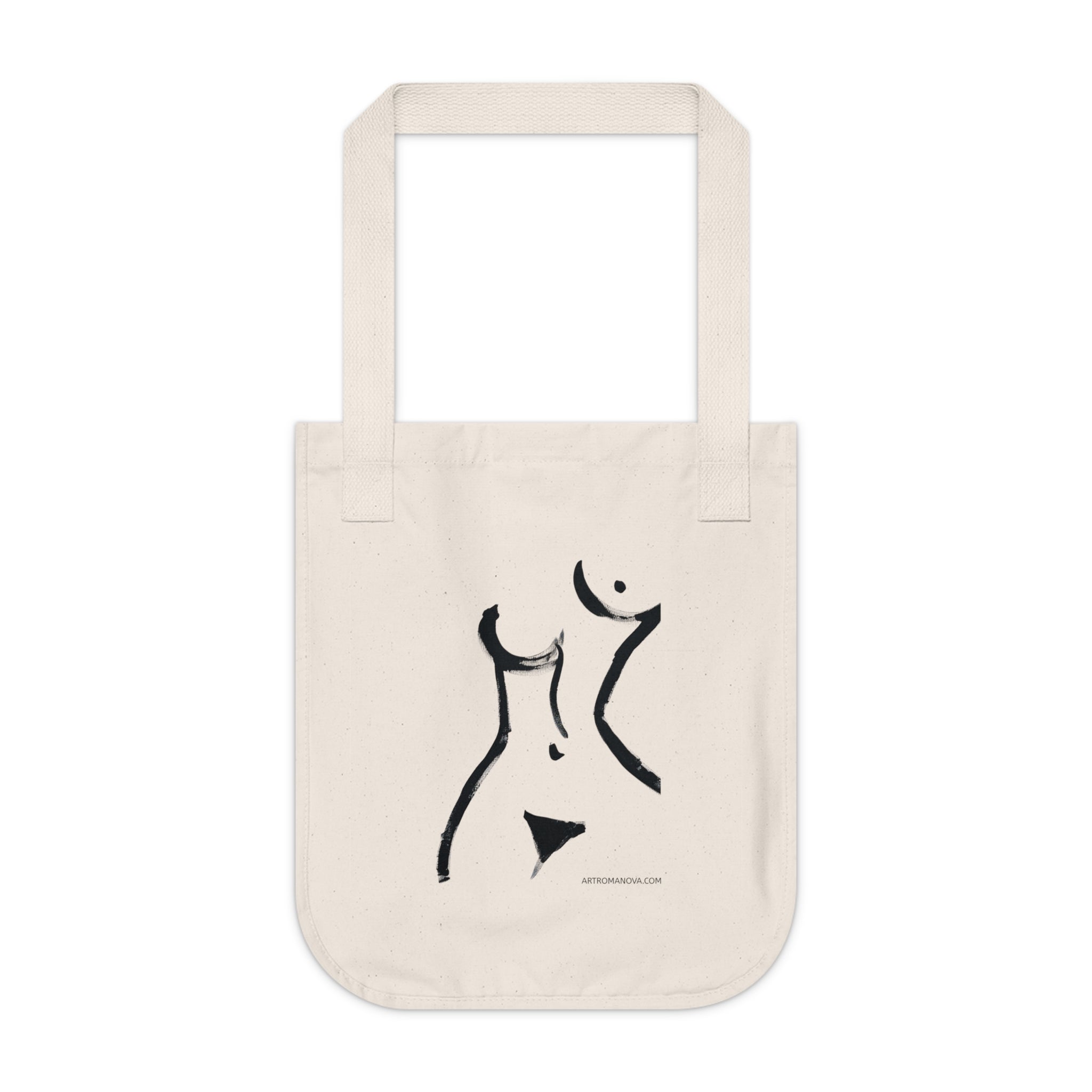 Sac cabas silhouette féminine | Cabas en toile, fait main, coton écologique