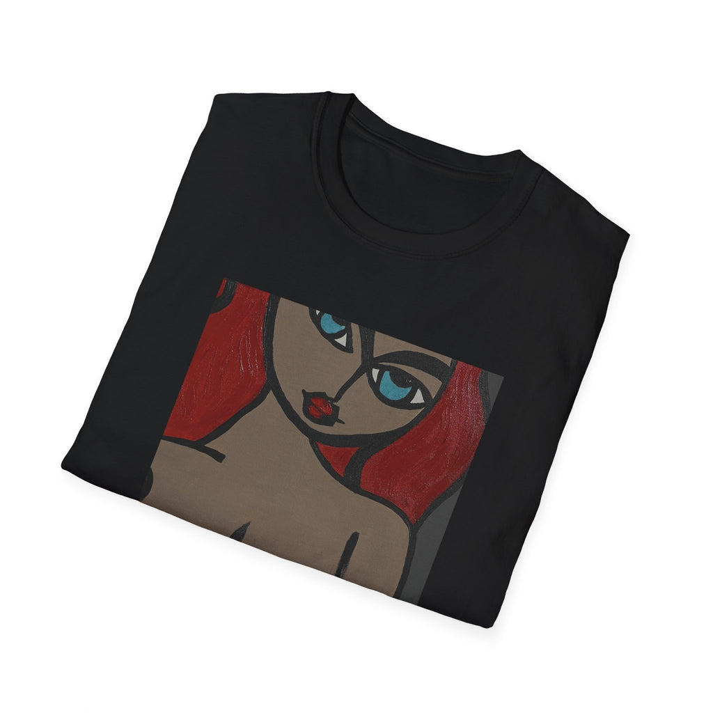 Nude Woman Painter Print T-Shirt | Artistic Figurative Illustration, Fine Art Tee, Tasteful Nude Portrait Print, Hand-Painted, Gallery Style