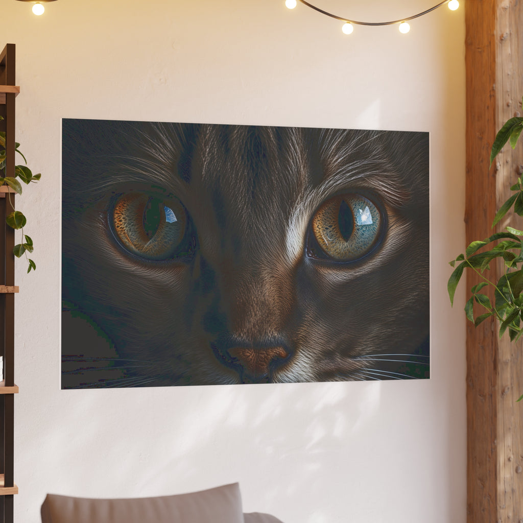 Close-Up Cat Eyes Poster | Cat Eyes Wall Art, cat lover poster
