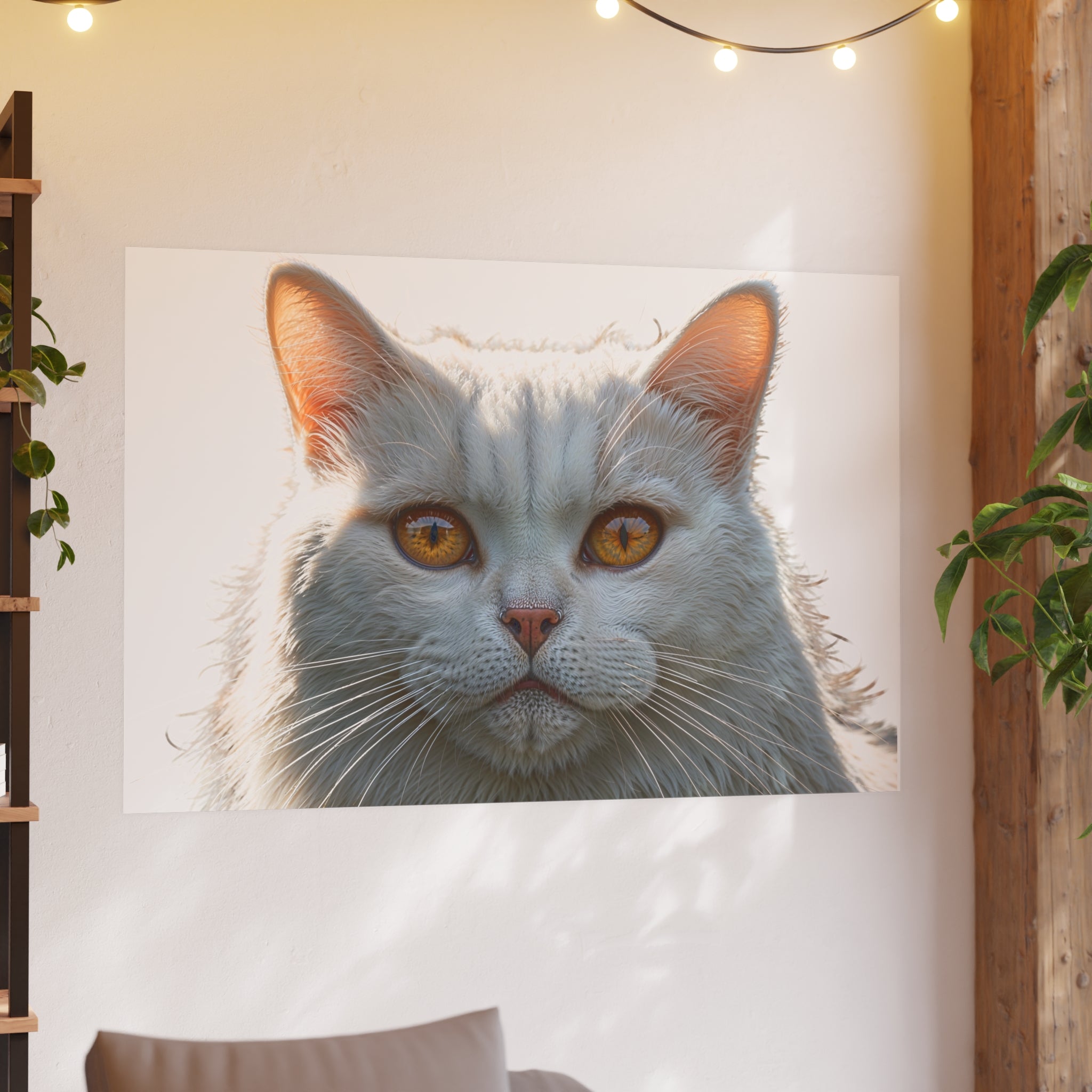White Cat Portrait Poster | Cat Lover poster