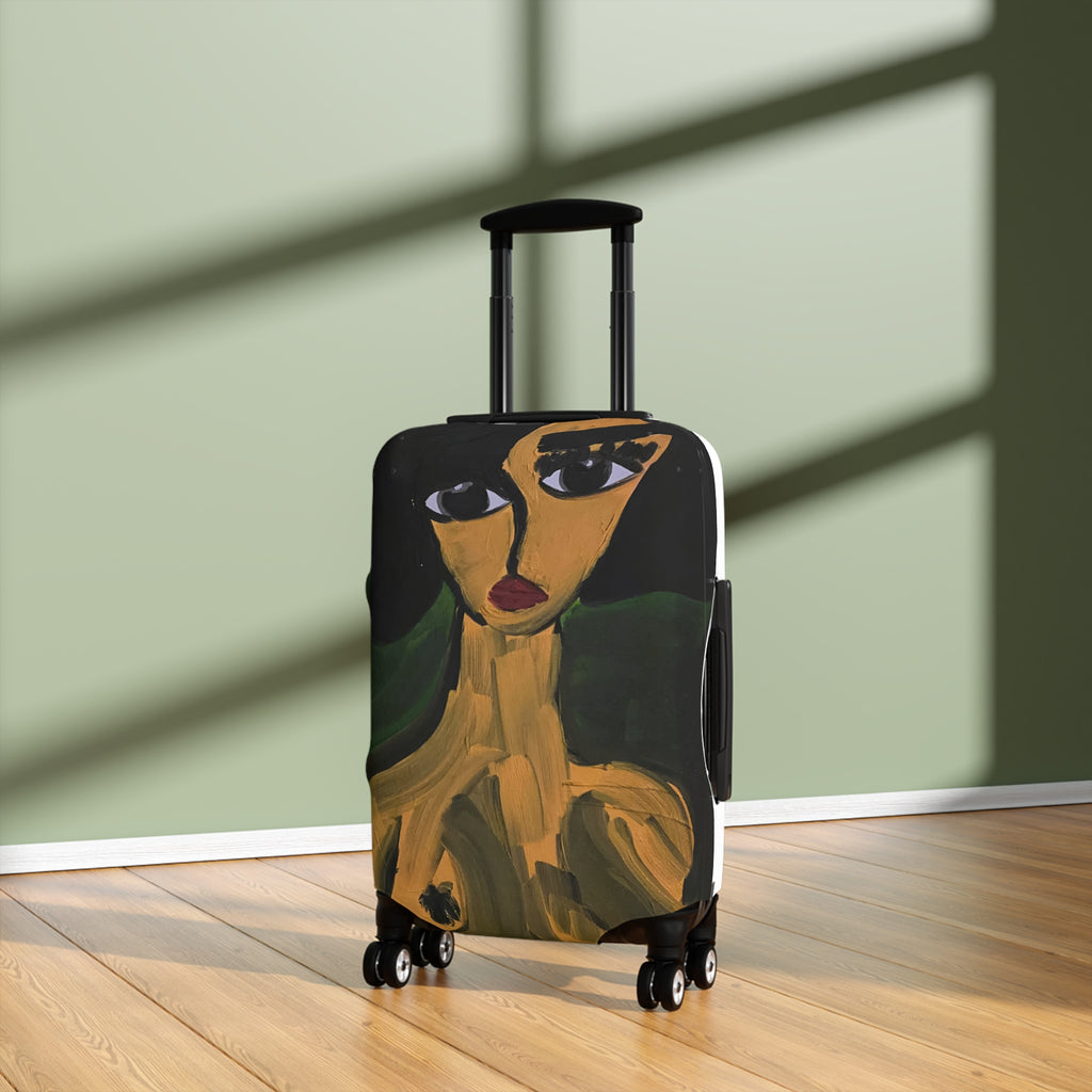 Housse de valise à portrait abstrait | Housse de valise avec visage de femme peint