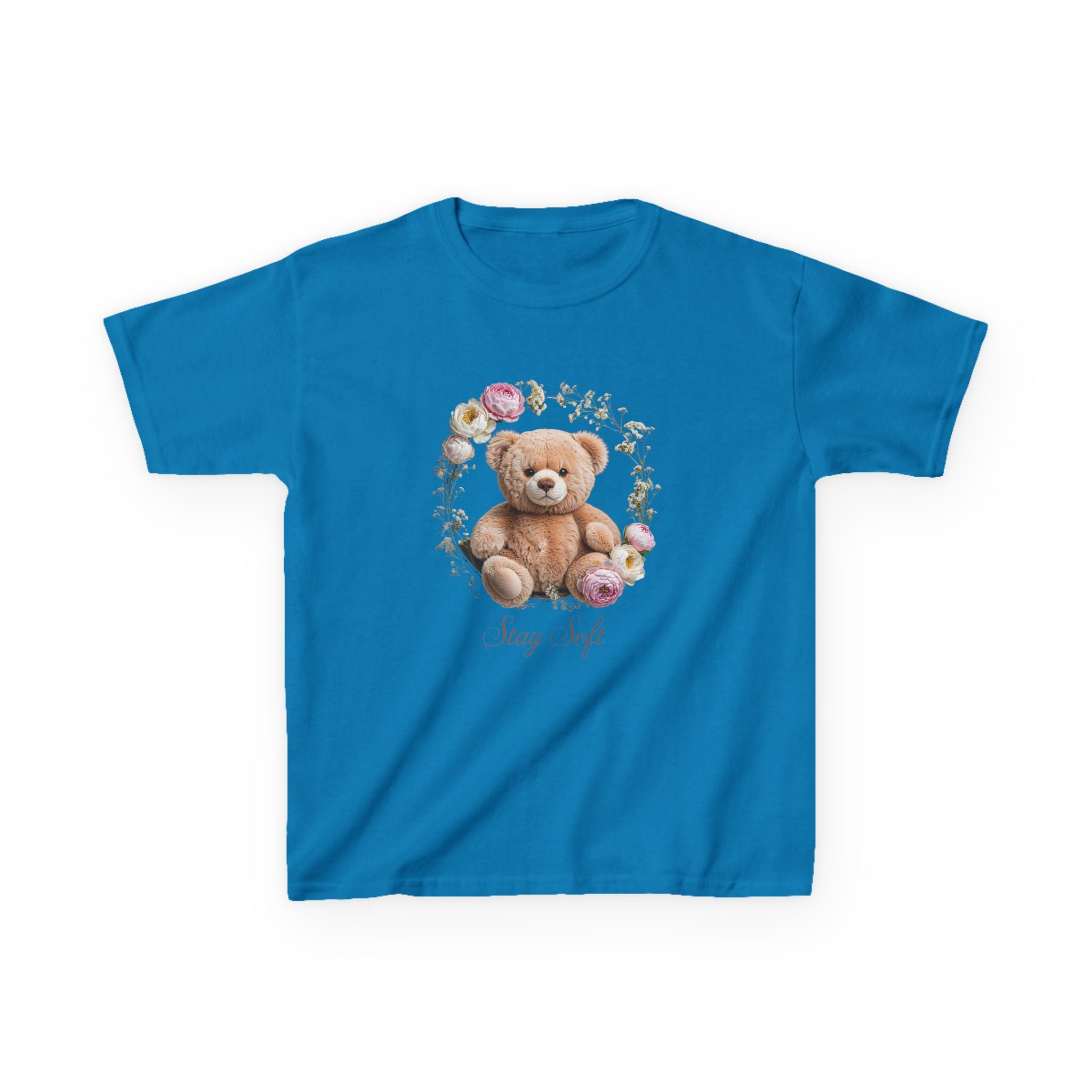 T-shirt enfant ours en peluche | T-shirt ours en peluche fleuri, T-shirt ours en peluche kawaii, Imprimé ours mignon, T-shirt unisexe doux