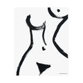 Affiche, Silhouette féminine abstraite | Art à coups de pinceau noirs