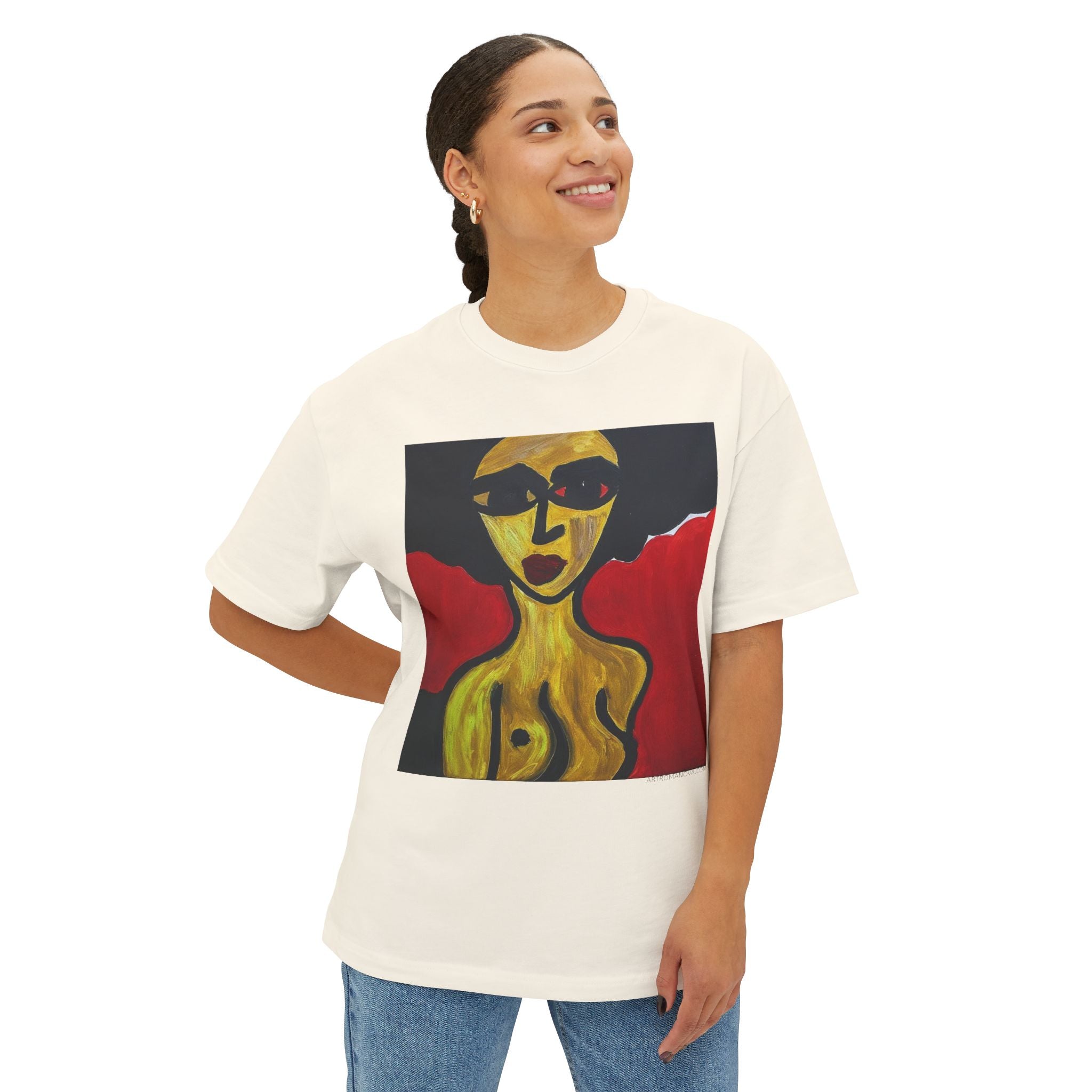 Minimalist Nude Portrait Tee, Fine Art Line-Portrait, Nude Woman Painting T-Shirt | Modern Expressionist Art Tee