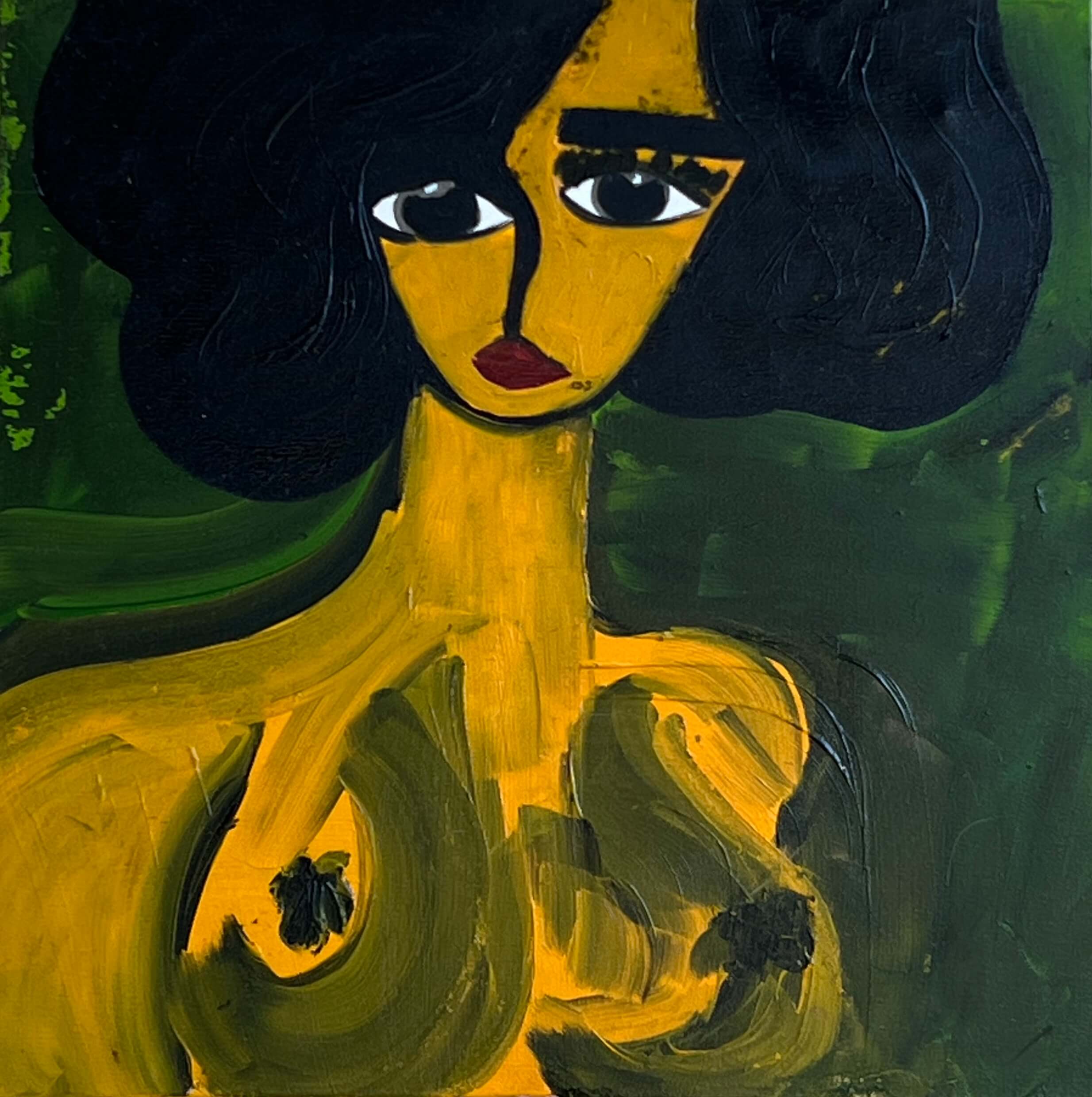 Monica — Modern Minimalism Style Acrylic Abstract Portrait on Canvas